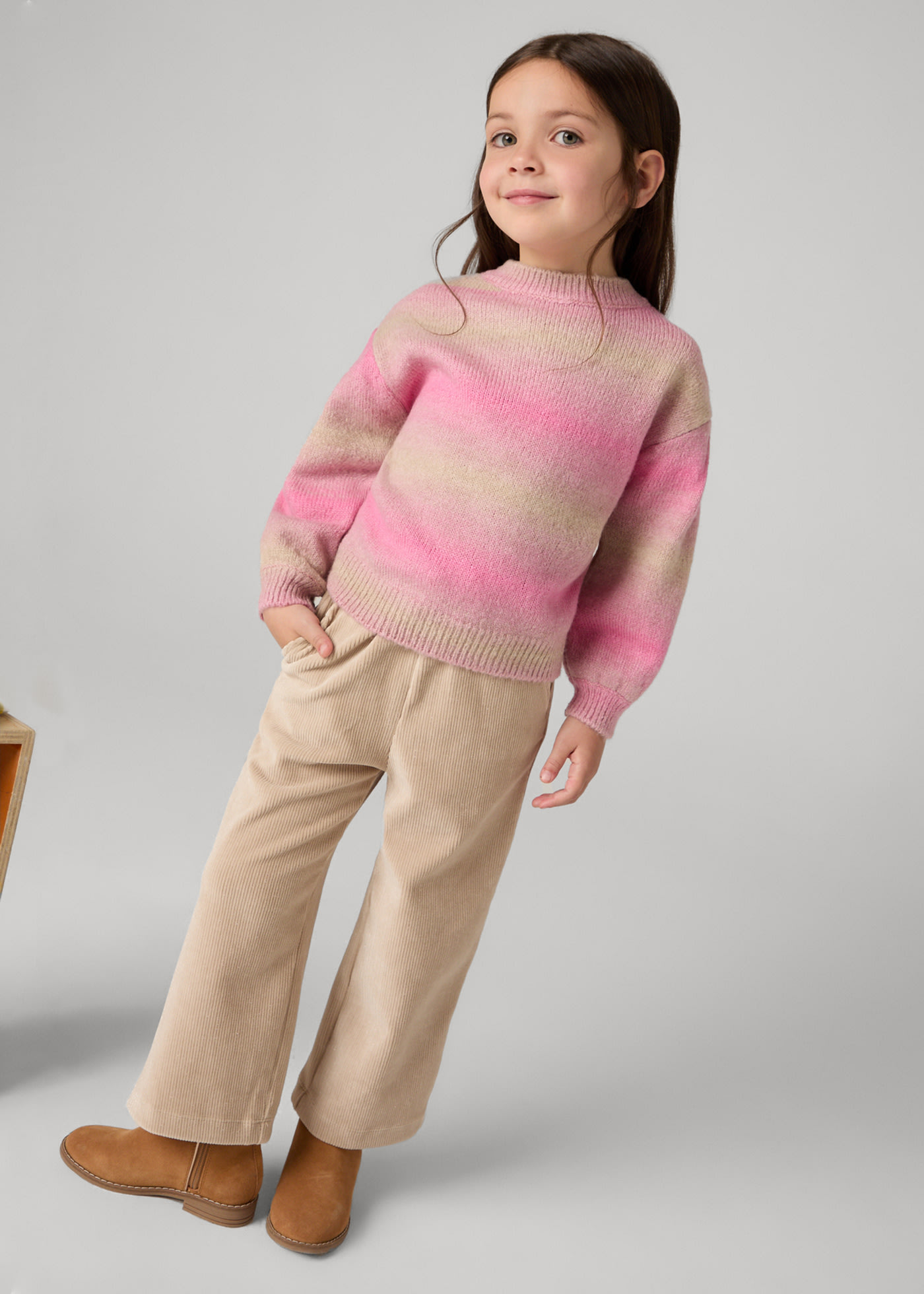 Corduroy flared pants for girls