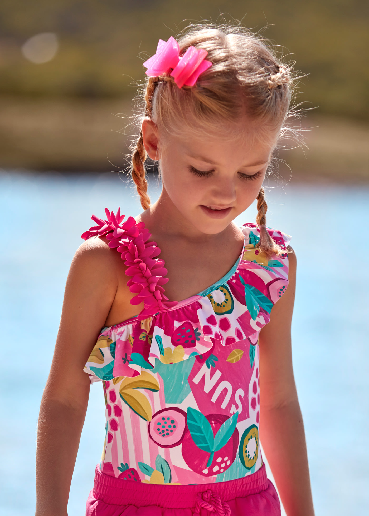 Girl Asymmetric Swim Suit