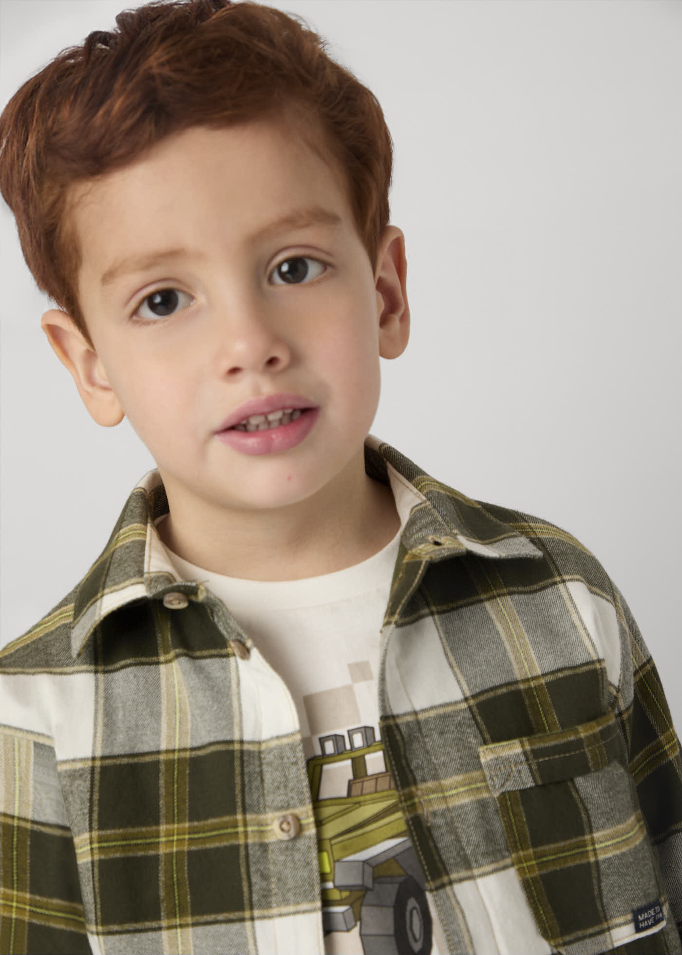 Overshirt quadri bambino