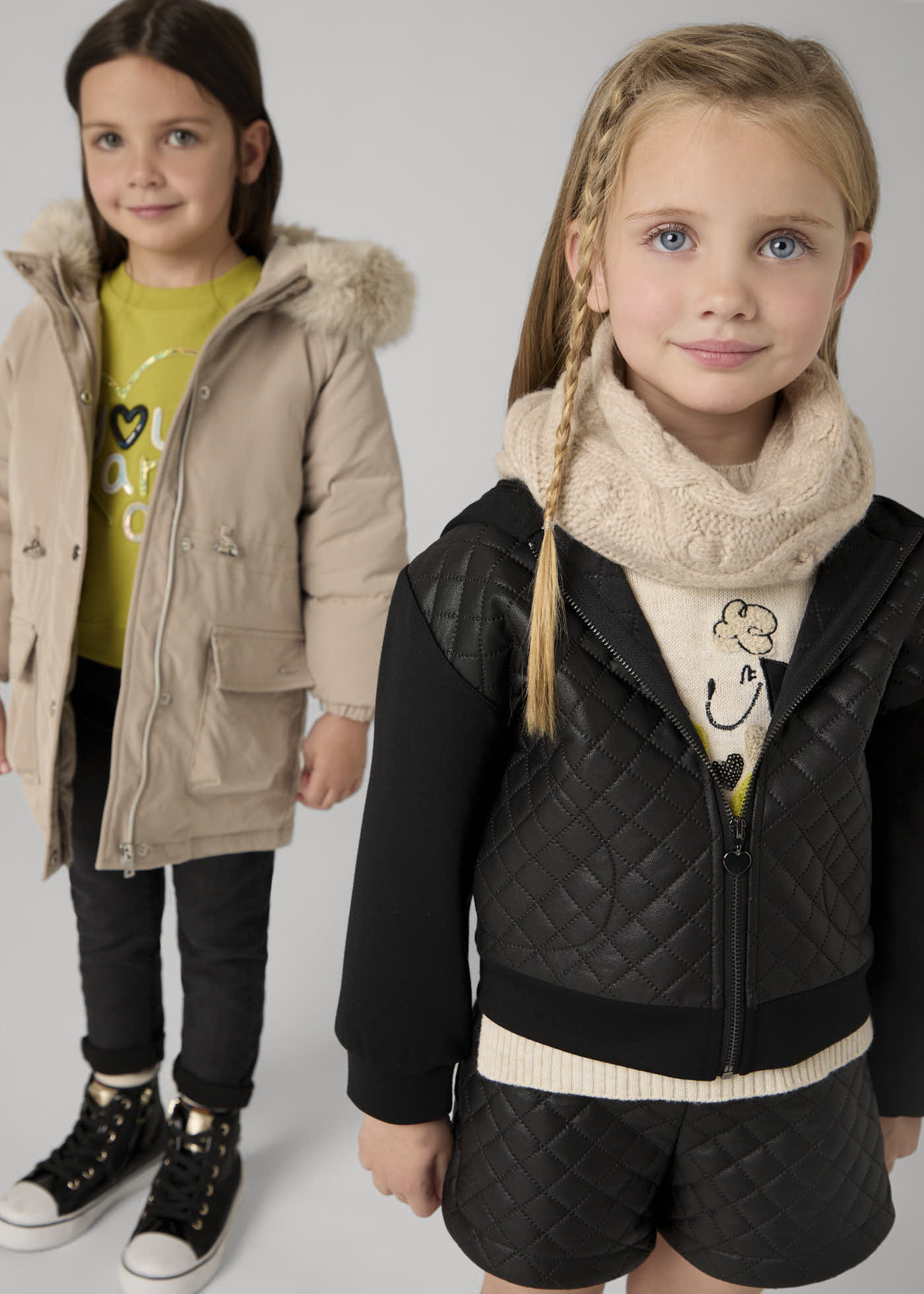 Girl Combined Quilted Jacket