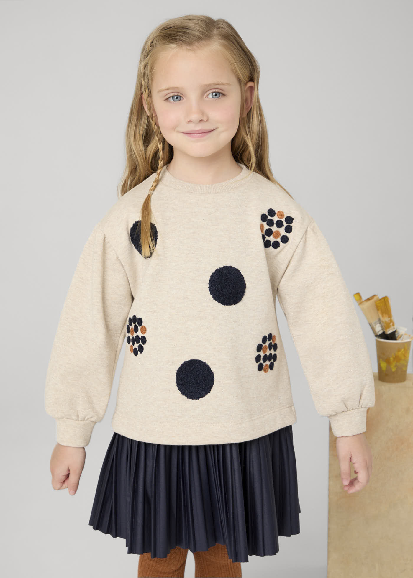 Kleid ärmellos mit Sweatshirt Kreise Mädchen