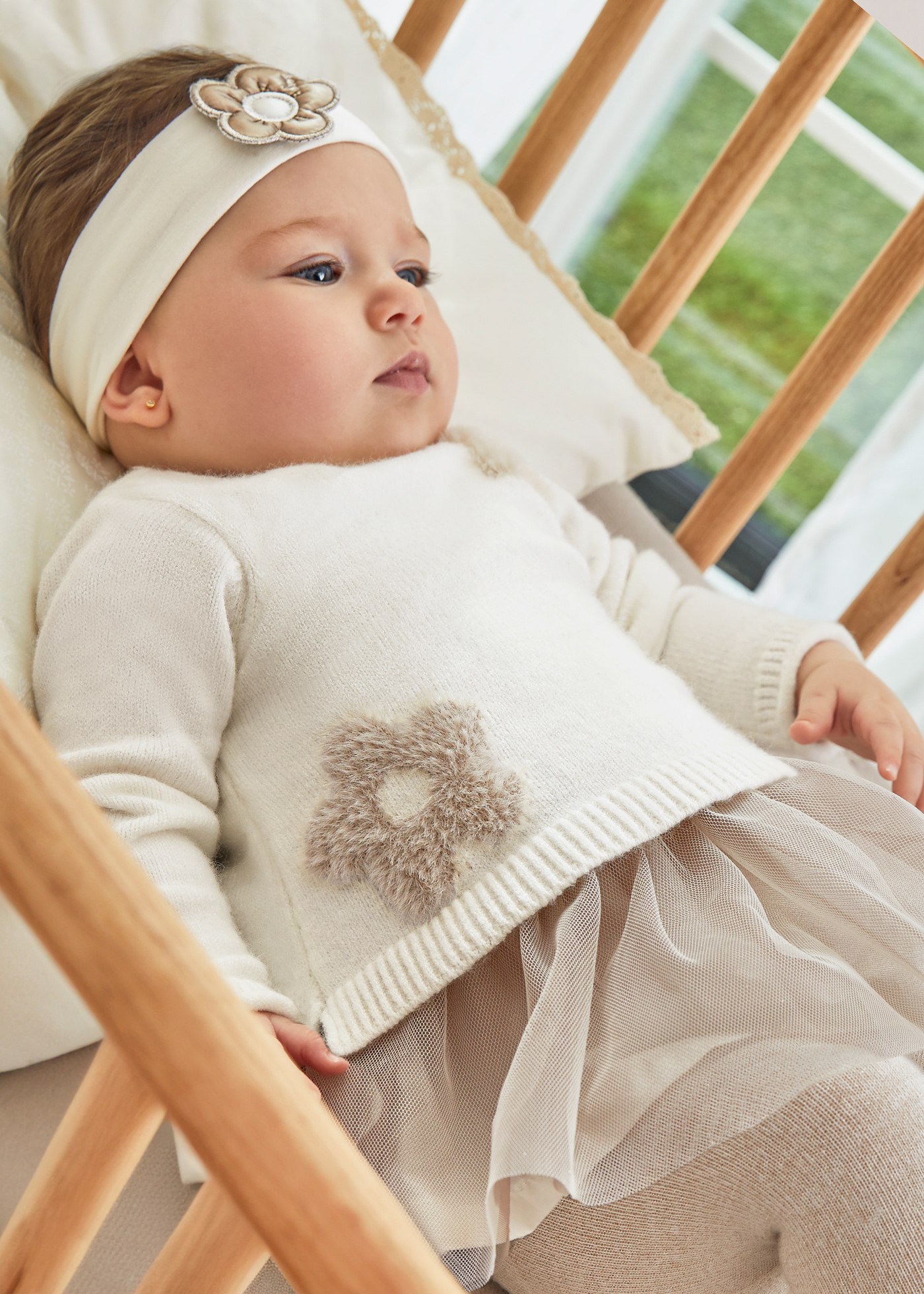 Newborn Girl Combined Tulle Dress