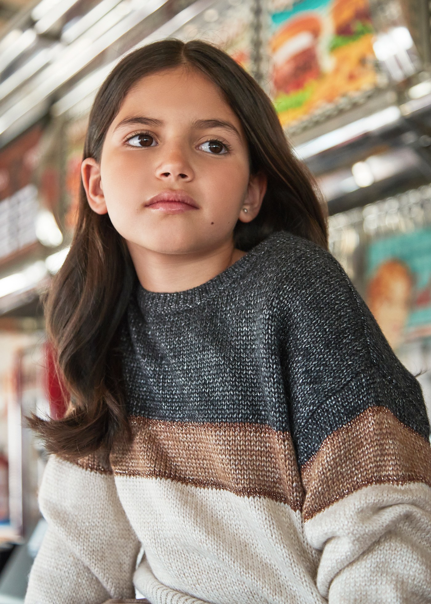 Girl Color Block Sweater