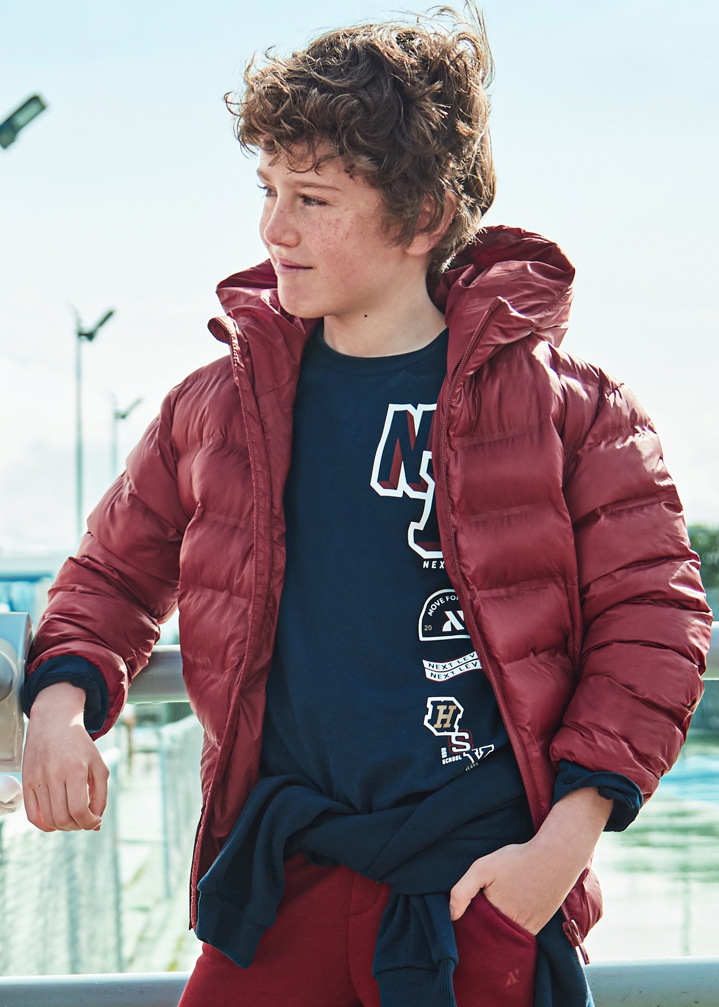 Winterjacke extraleicht Teenager Jungen