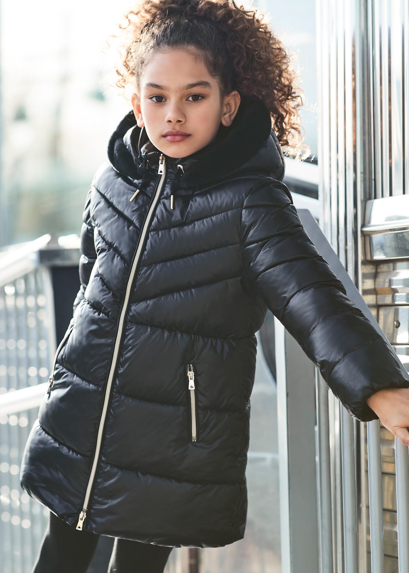 Black coat for girl best sale