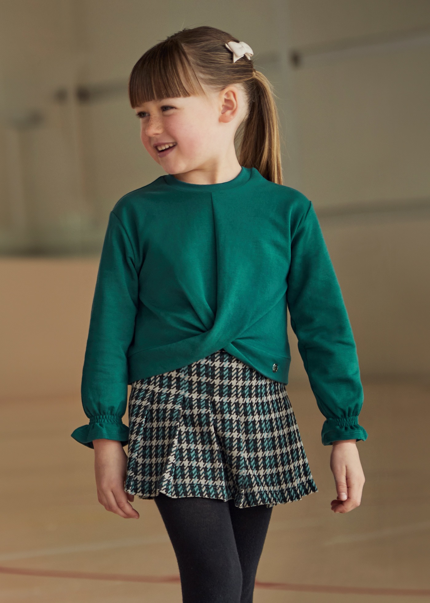 Conjunto saia calça e sweat menina