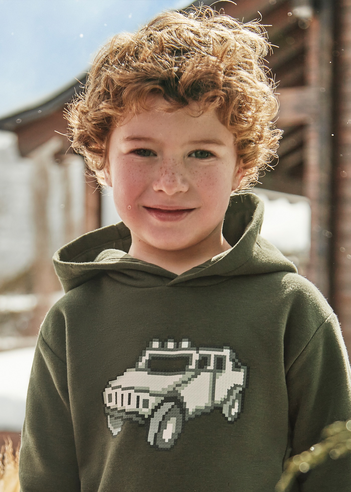 Boy Embossed Print Hoodie