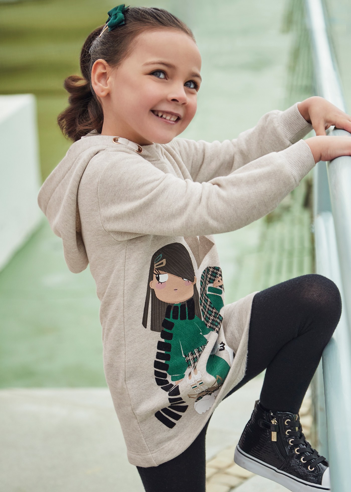 Girl Print Sweatshirt Dress