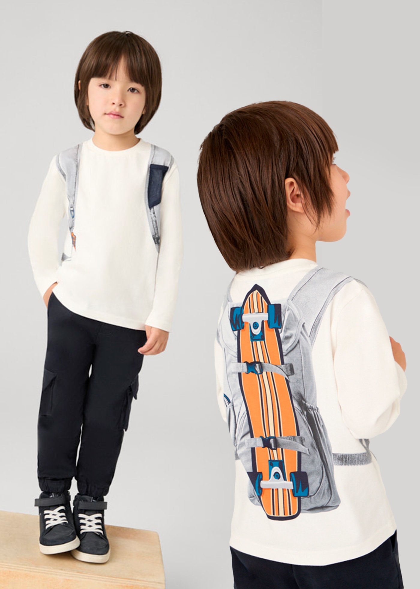 Boy Backpack Print T-Shirt