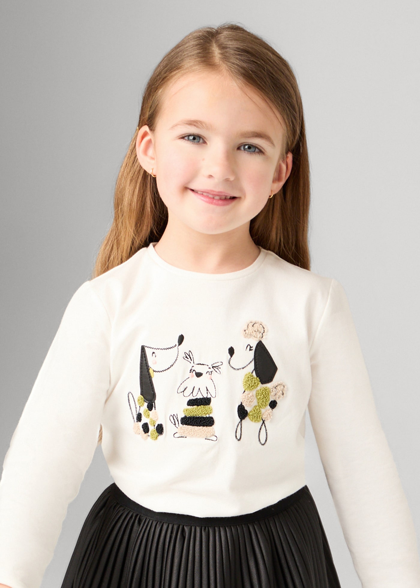 Girl Embroidered Puppy T-Shirt
