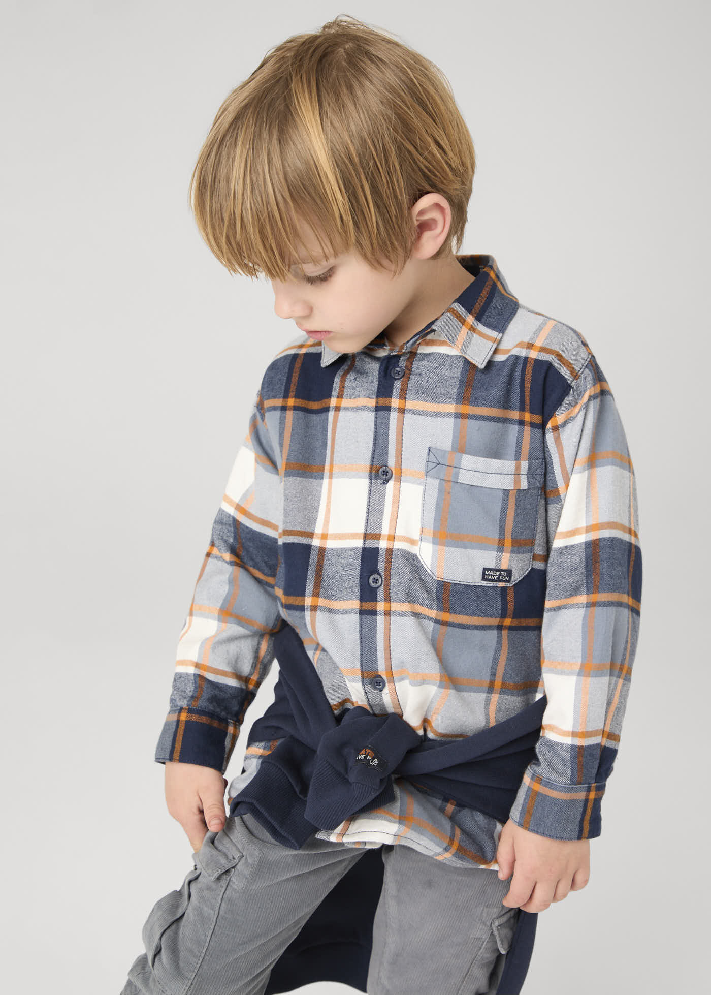 Overshirt quadri bambino