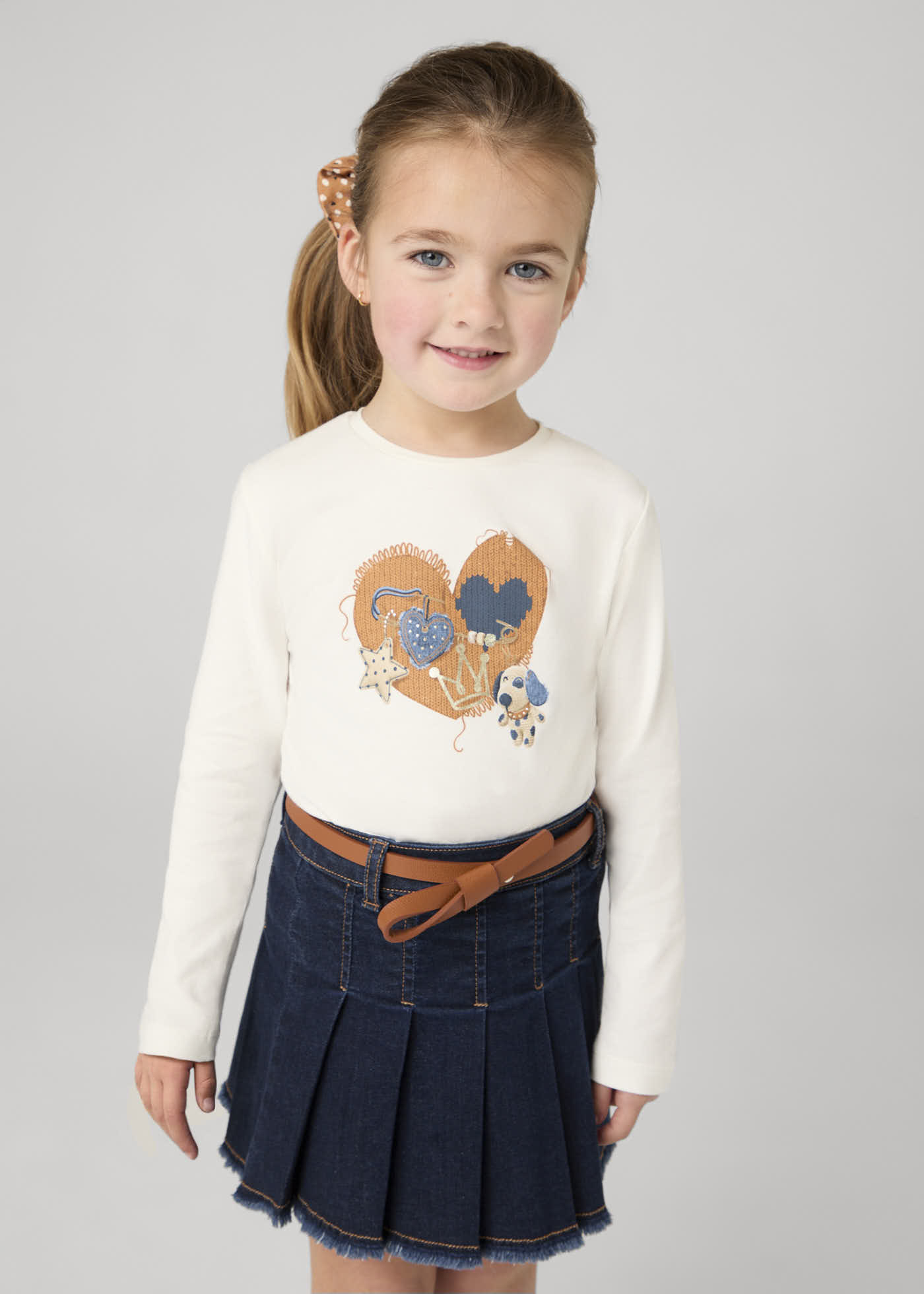 Jupe en denim avec ceinture fille