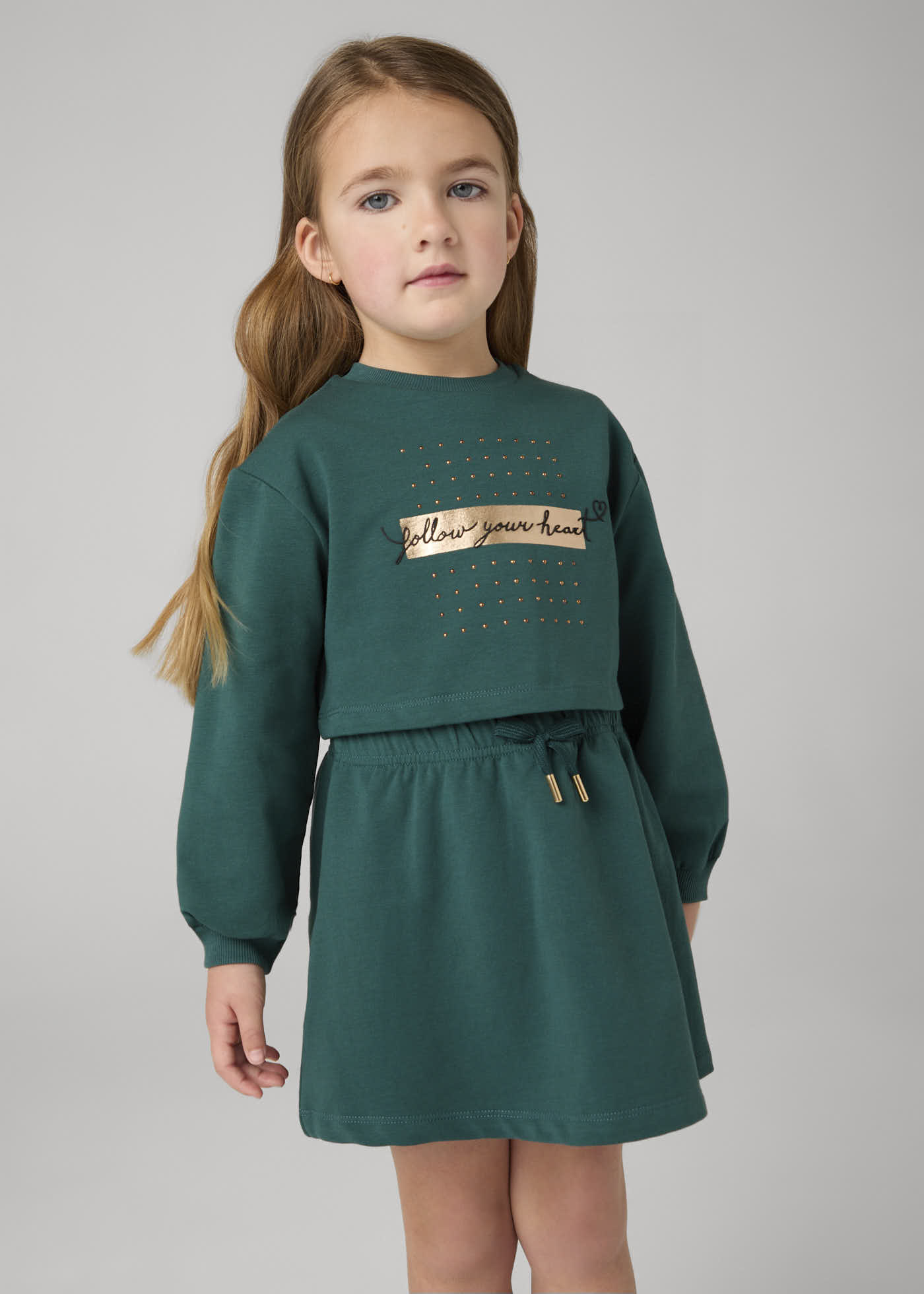 Kleid ärmellos mit Sweatshirt Schriftzug Mädchen