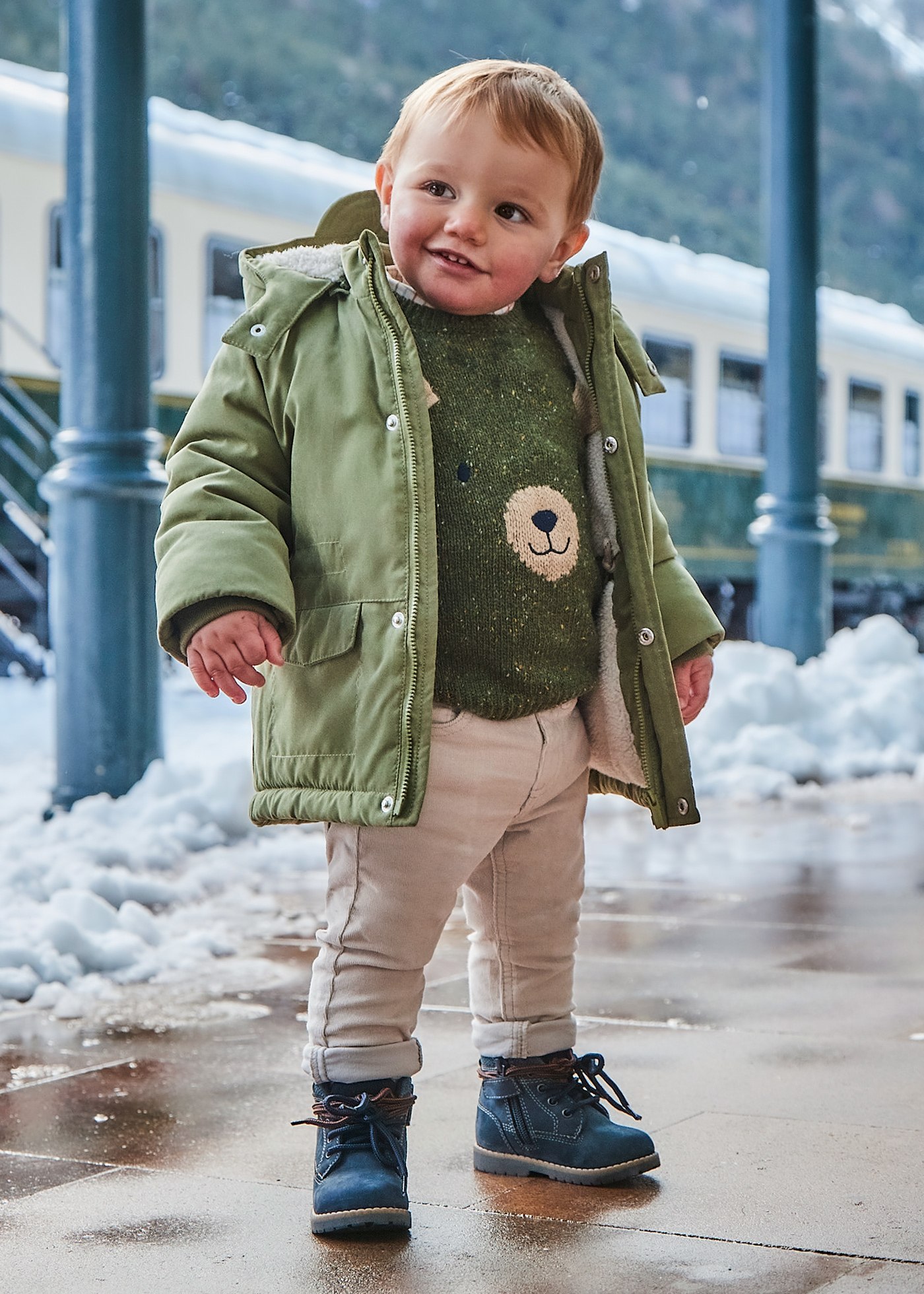 Baby Coat with Mittens Forest Mayoral