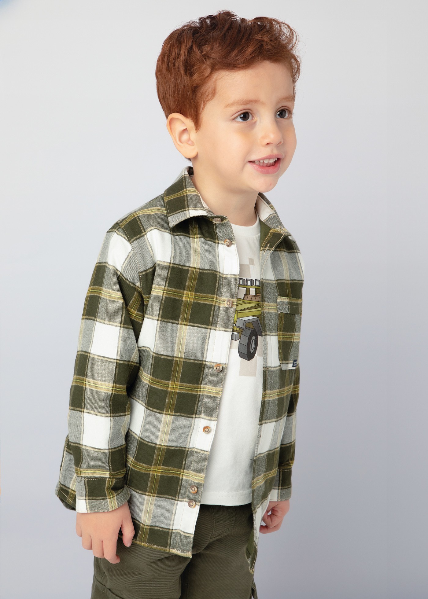 Overshirt quadri bambino