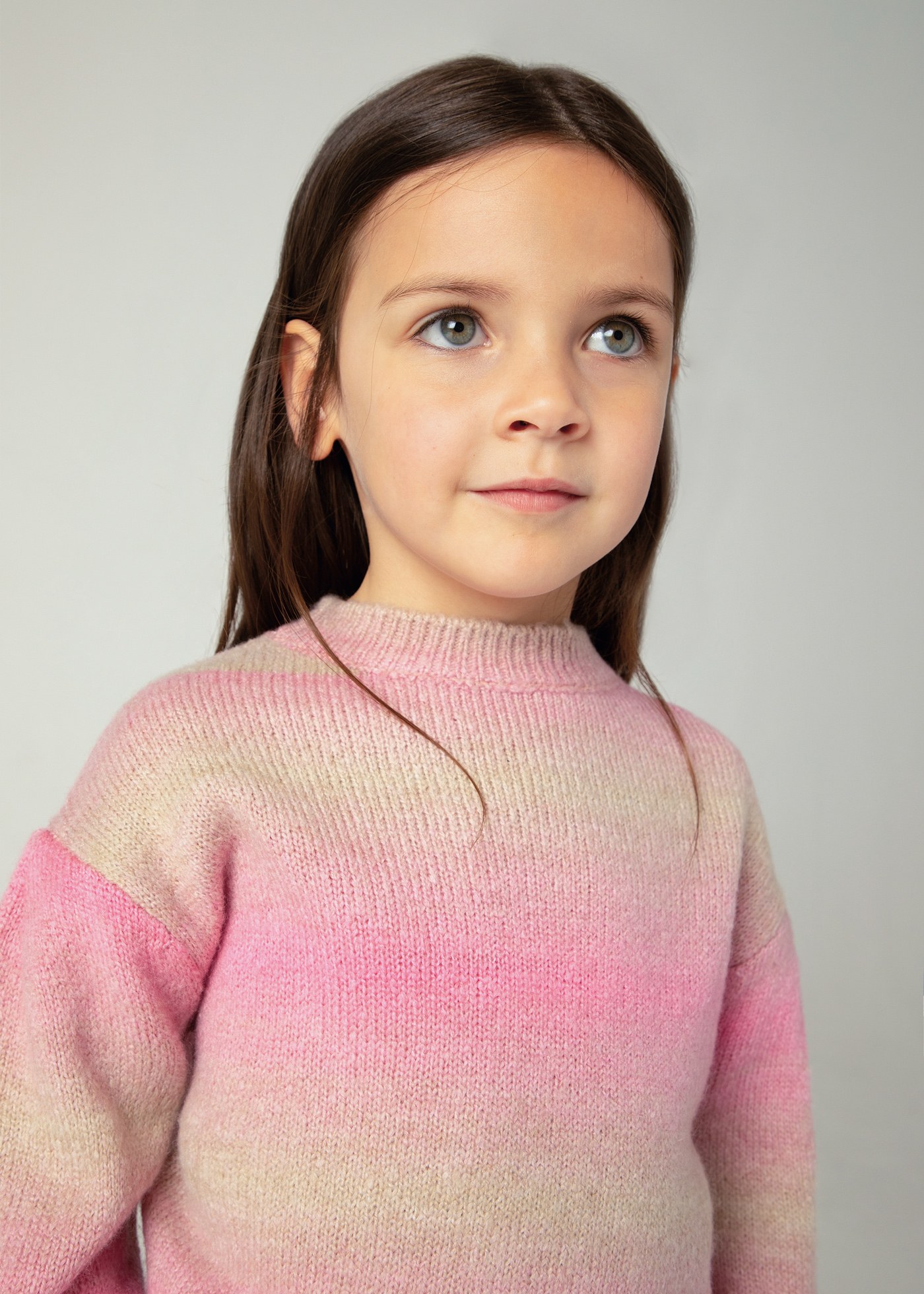 Maglione righe dregradè bambina