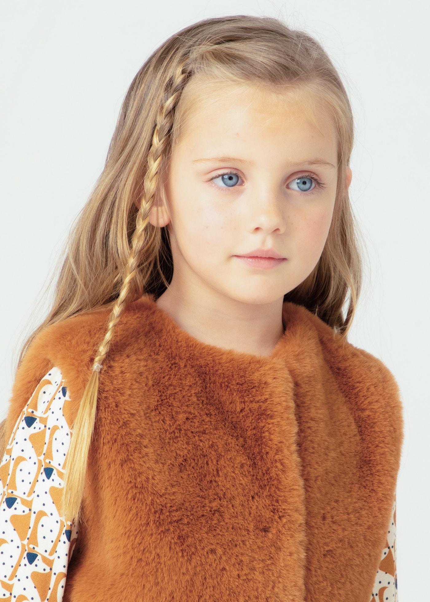 Gilet pellicciotto con cintura bambina
