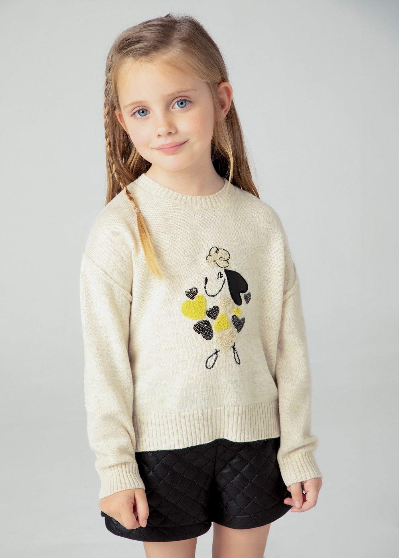 Maglione ricamo cagnolino bambina