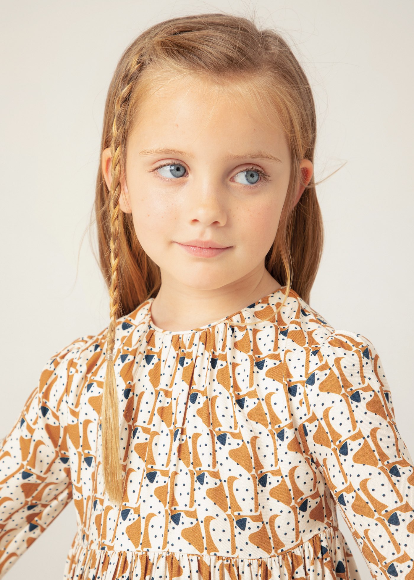 Girl Puppy Print Flowy Dress