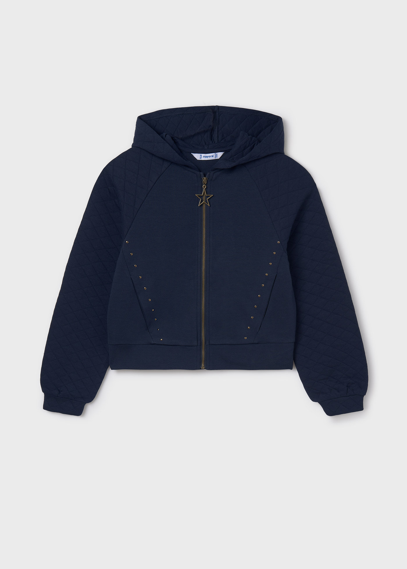 Sudadera cremallera tachuelas chica
