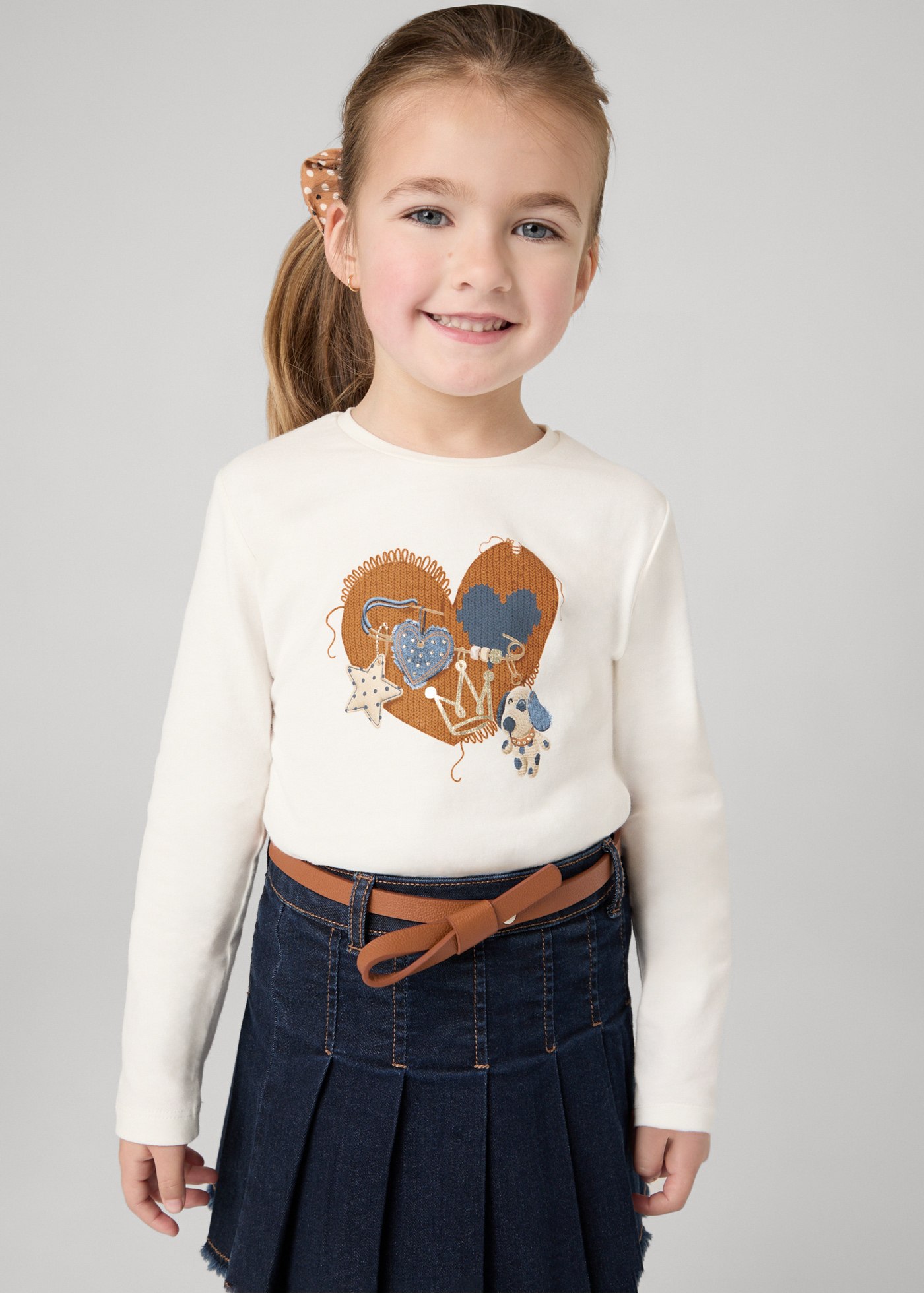 Playera con scrunchie niña