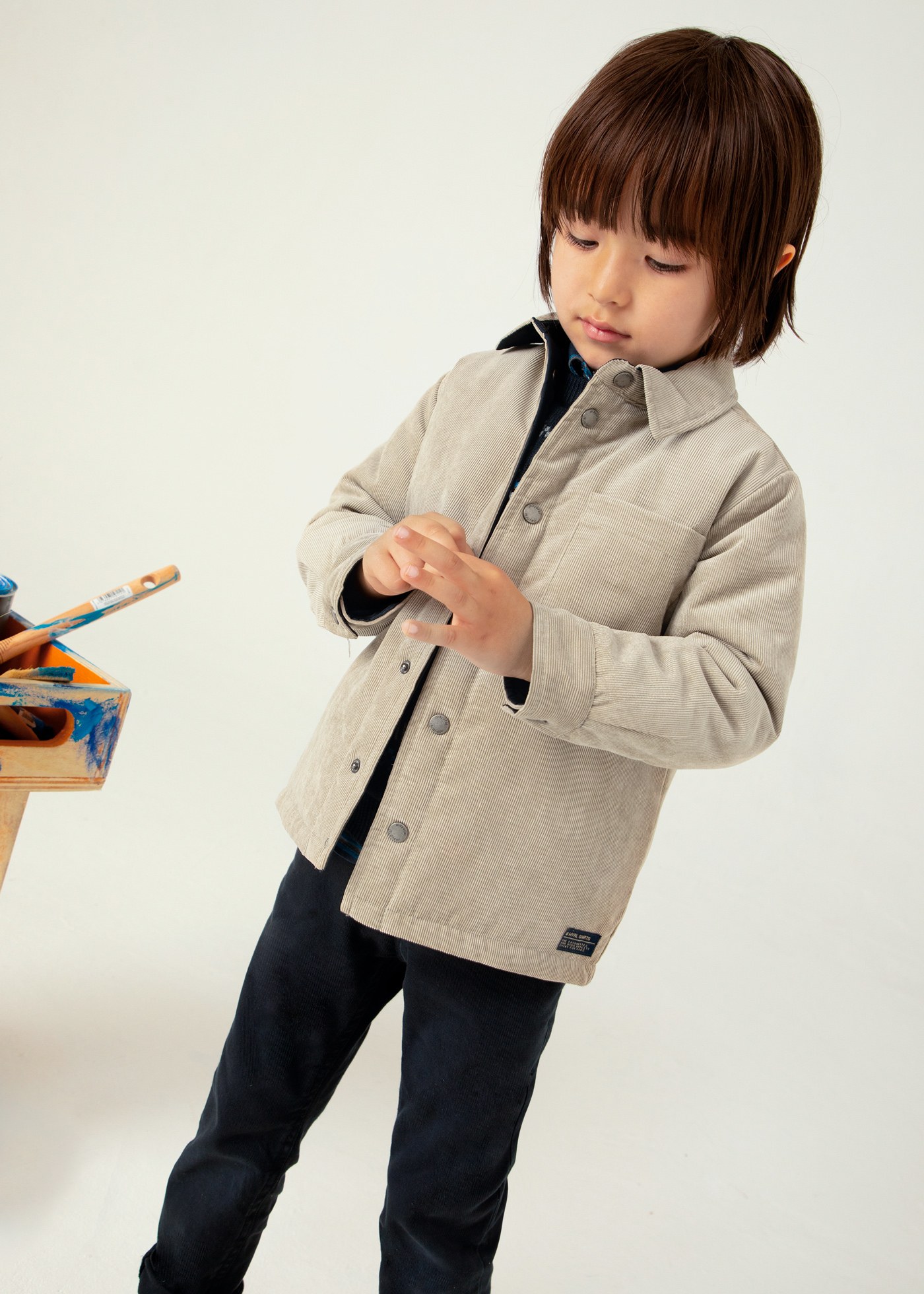 Overshirt reversibile velluto a costine bambino