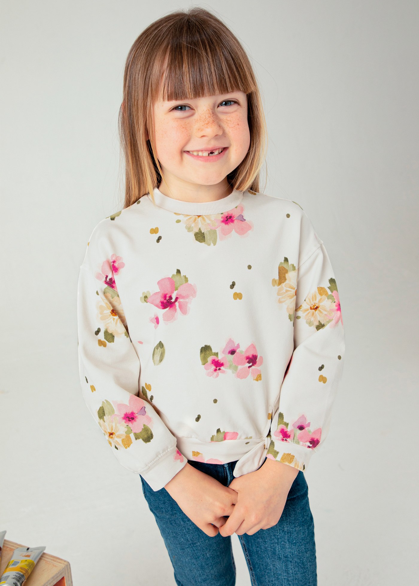 Felpa fiori bambina