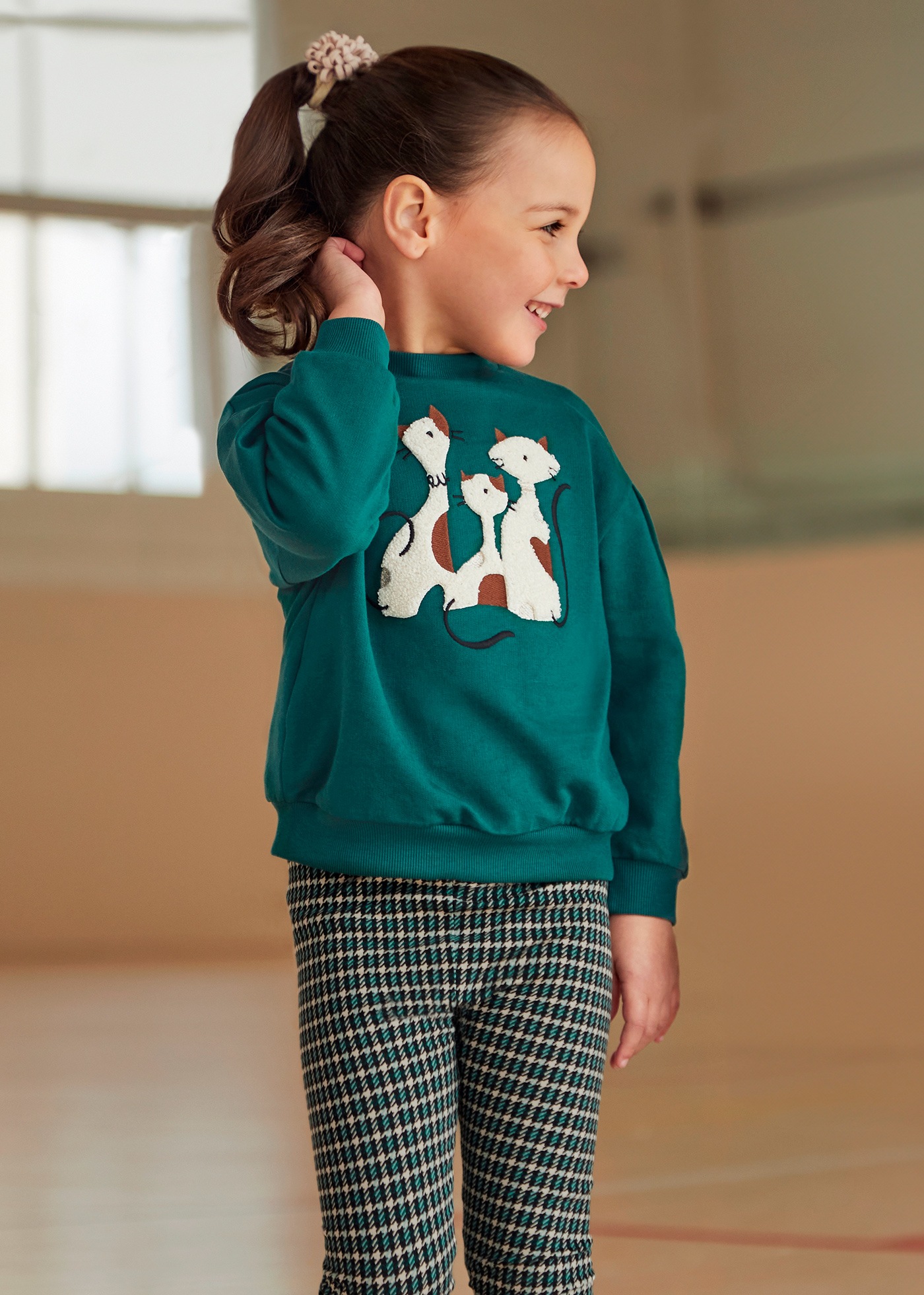 Set Leggings gemustert und Sweatshirt Mädchen