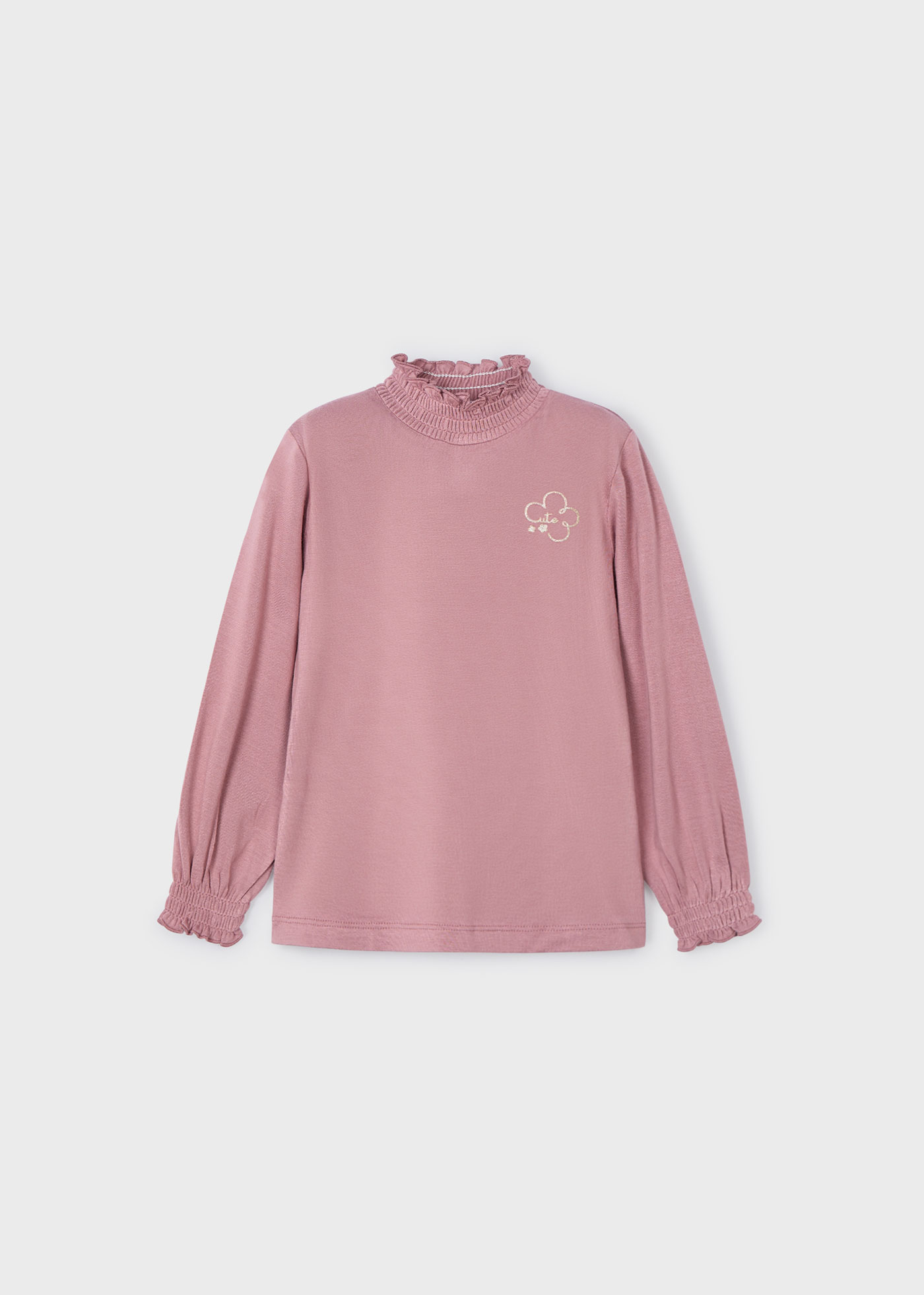 Basic mock-neck t-shirt girls