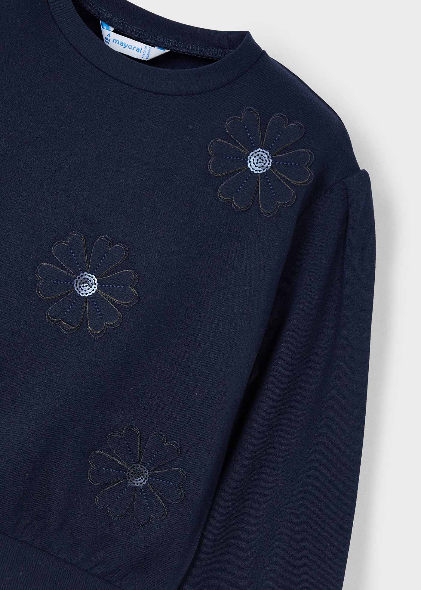 Sweatshirt Applikation Blumen Mädchen