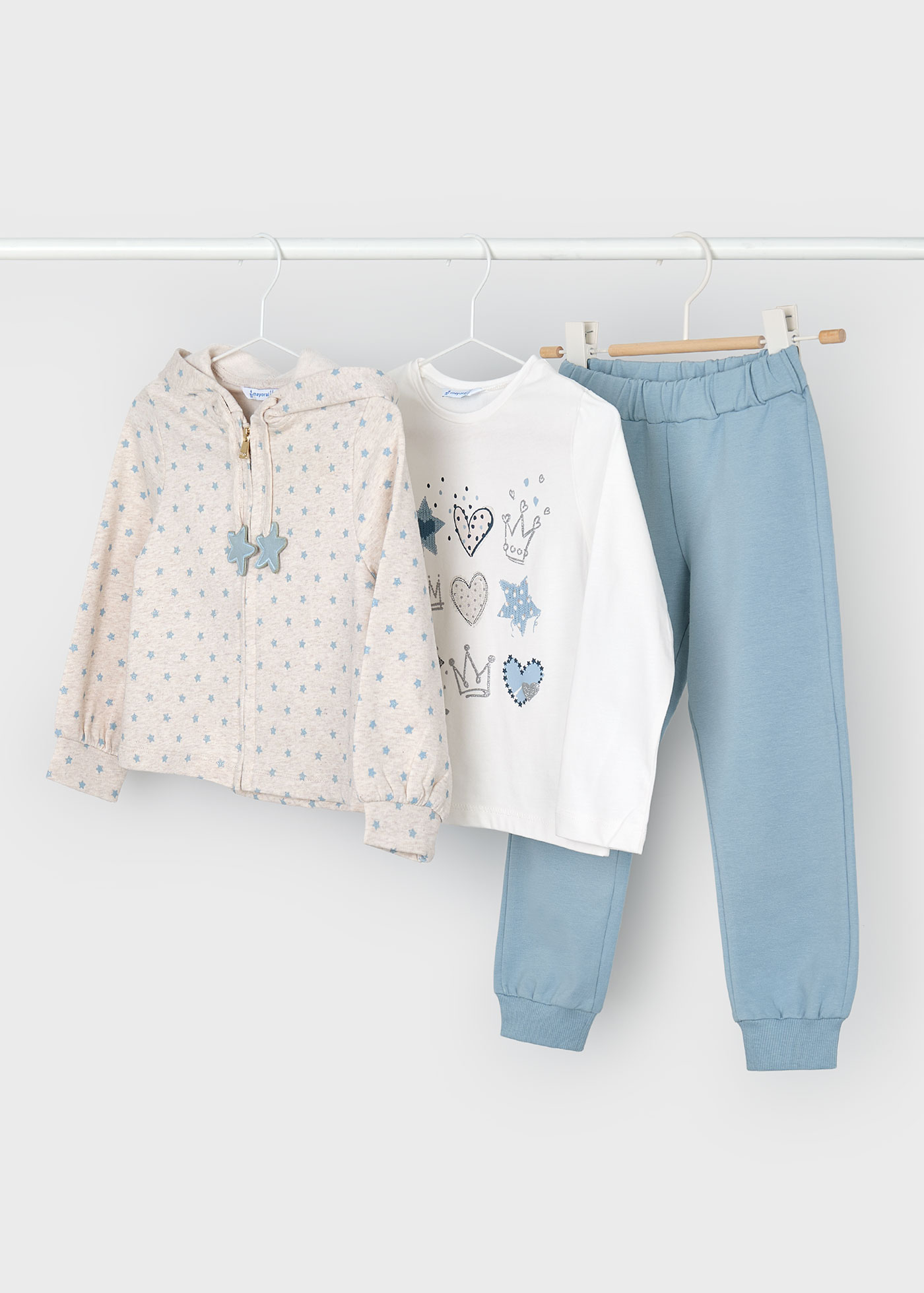 Girl 3 Piece Star Tracksuit Sky blue Mayoral