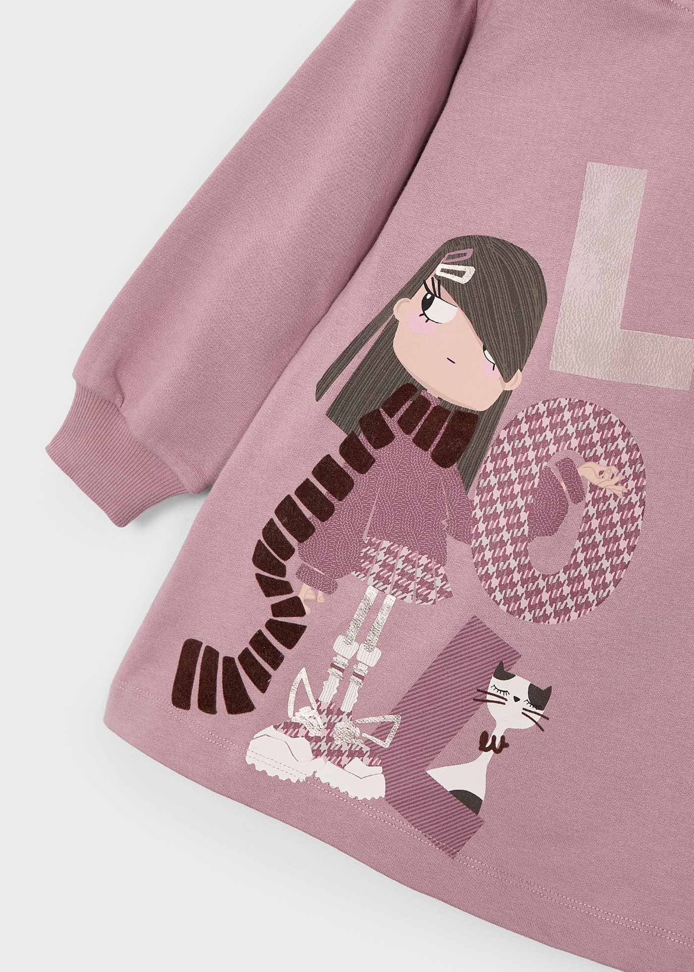 Girl Print Sweatshirt Dress