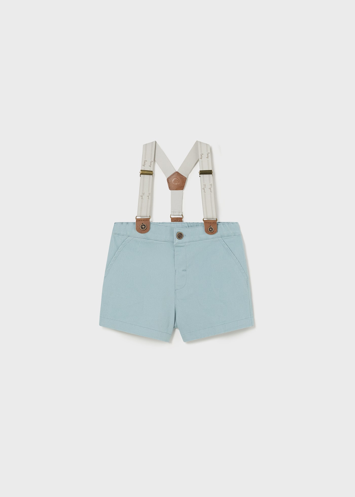 Baby Twill Bermuda Shorts with Straps