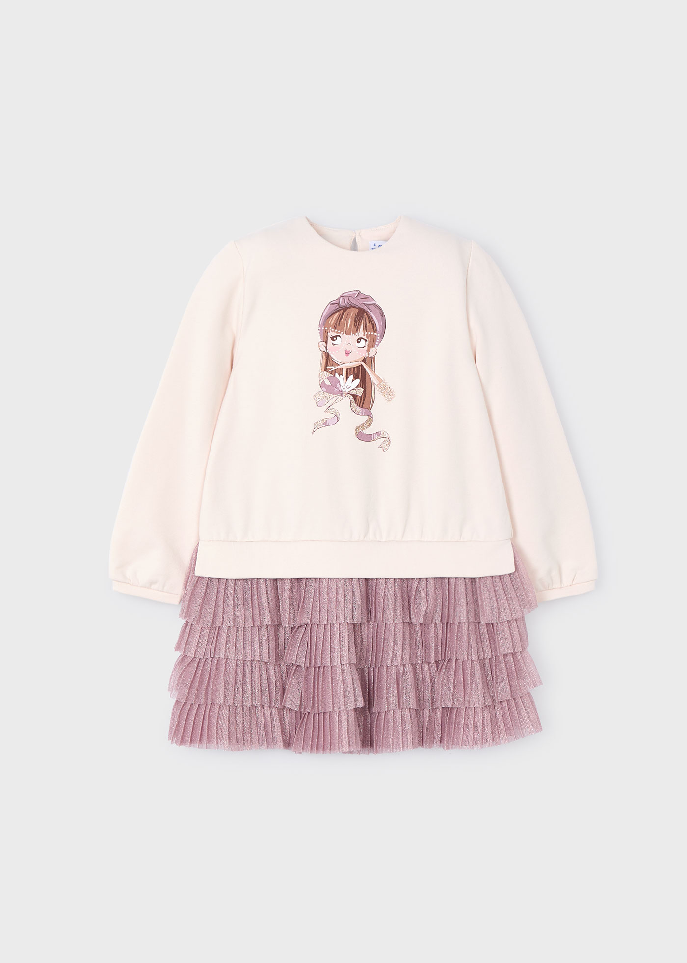 Vestido combinado tule menina