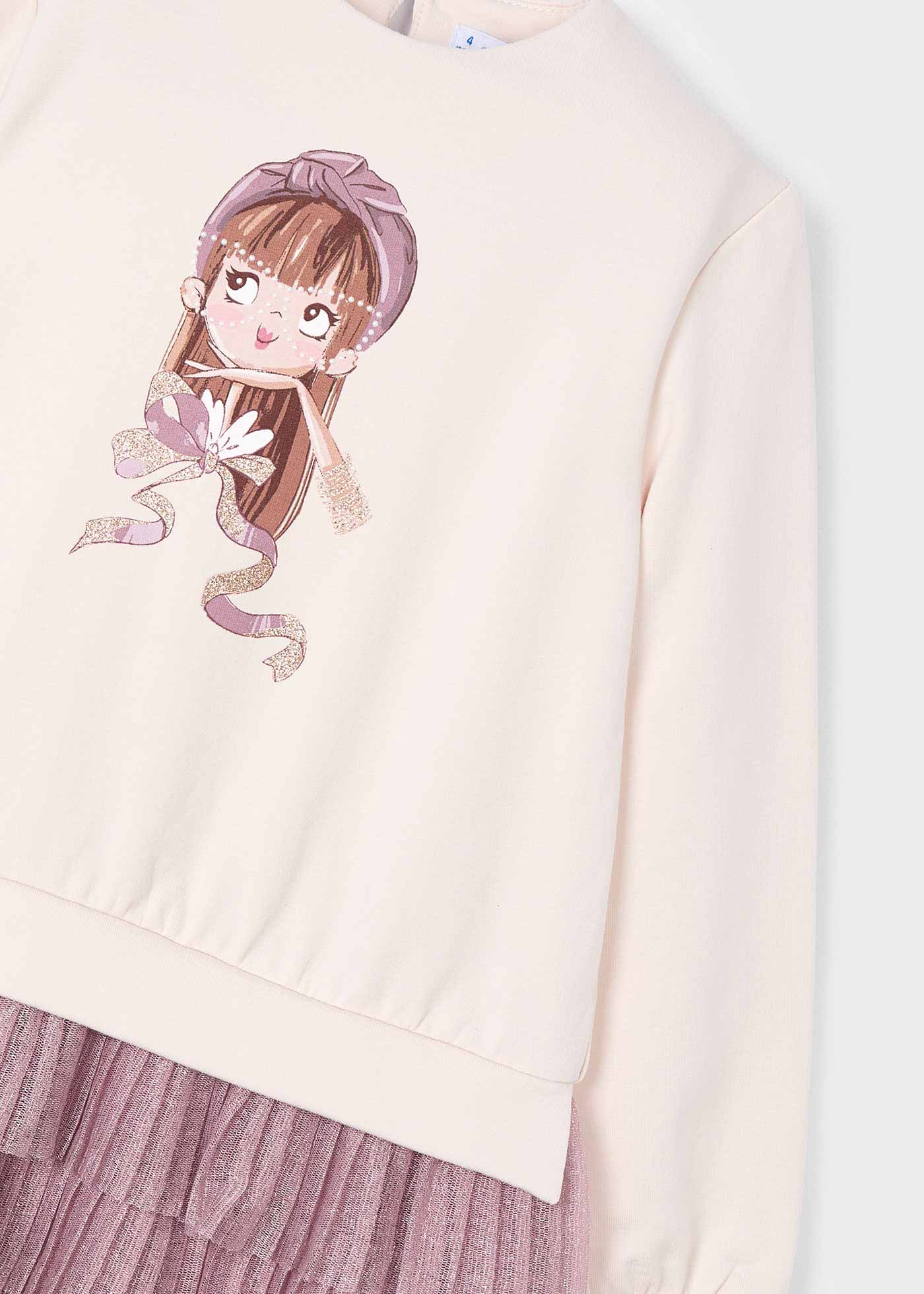 Vestido combinado tule menina