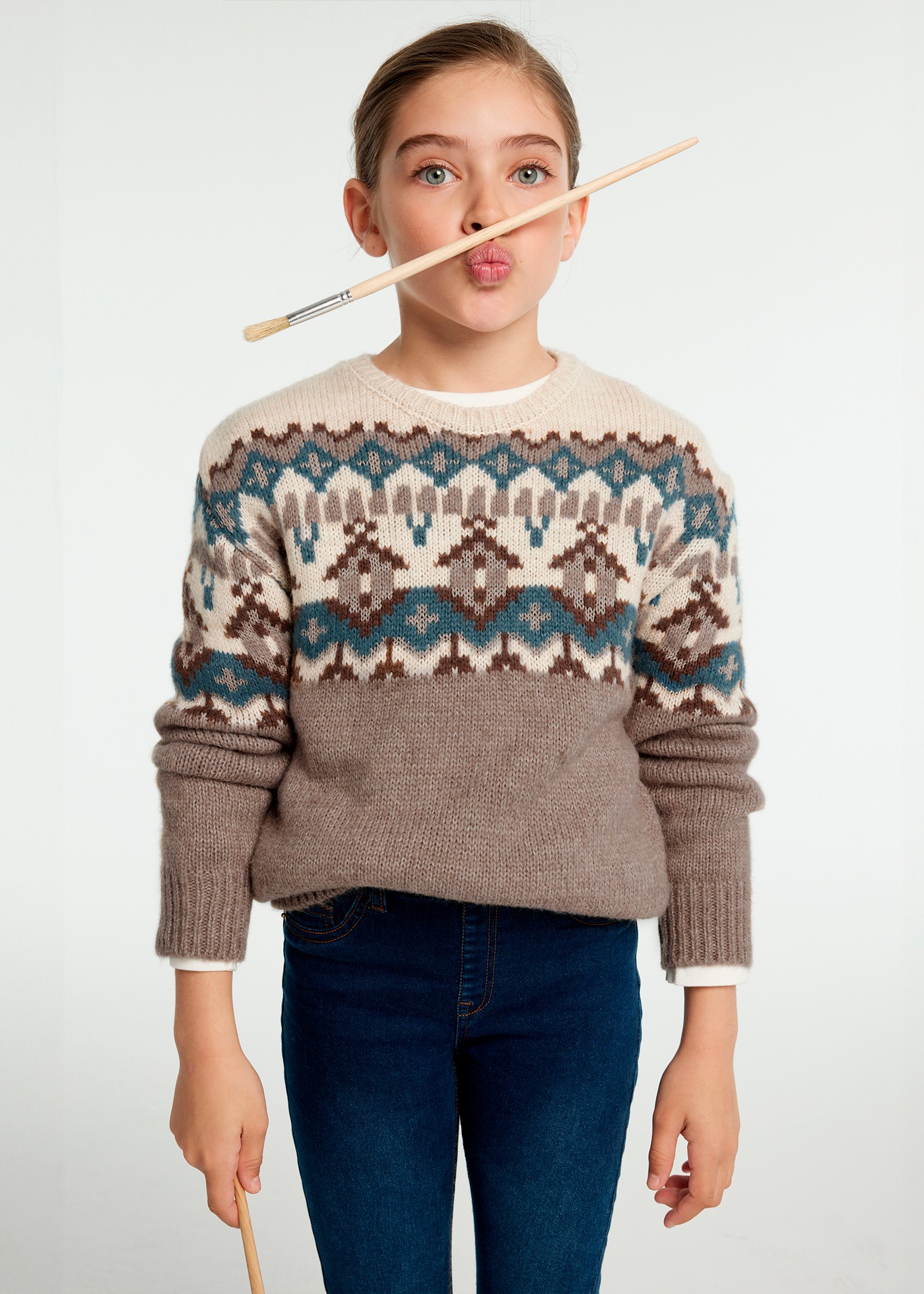 Pullover mit Muster Teenager Mädchen