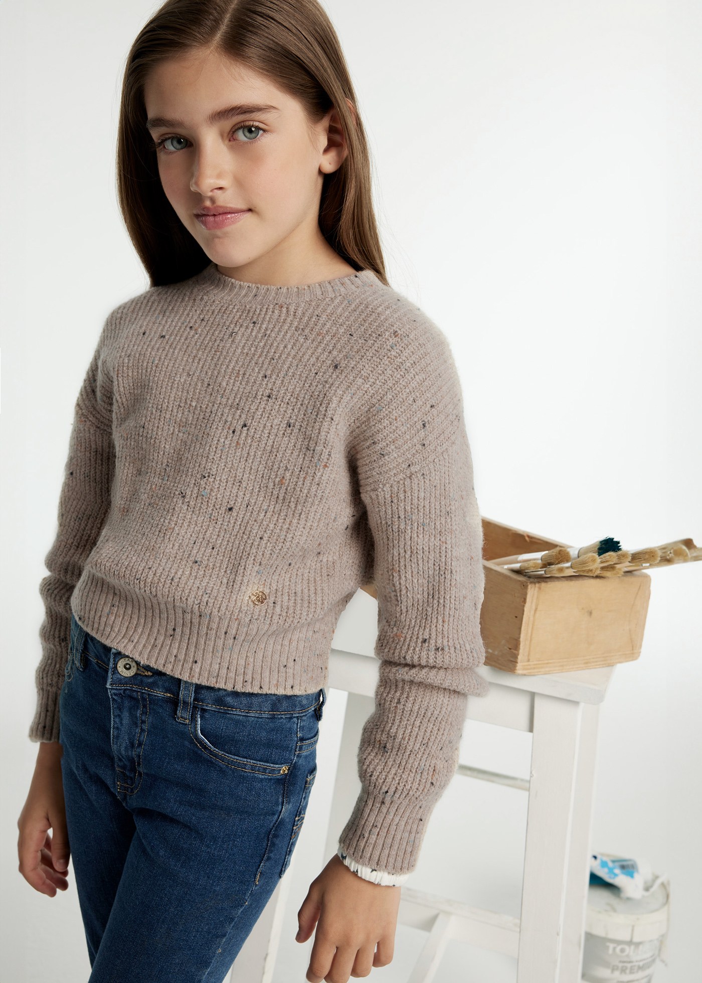 Girl Heather Jumper Sepia neps Mayoral