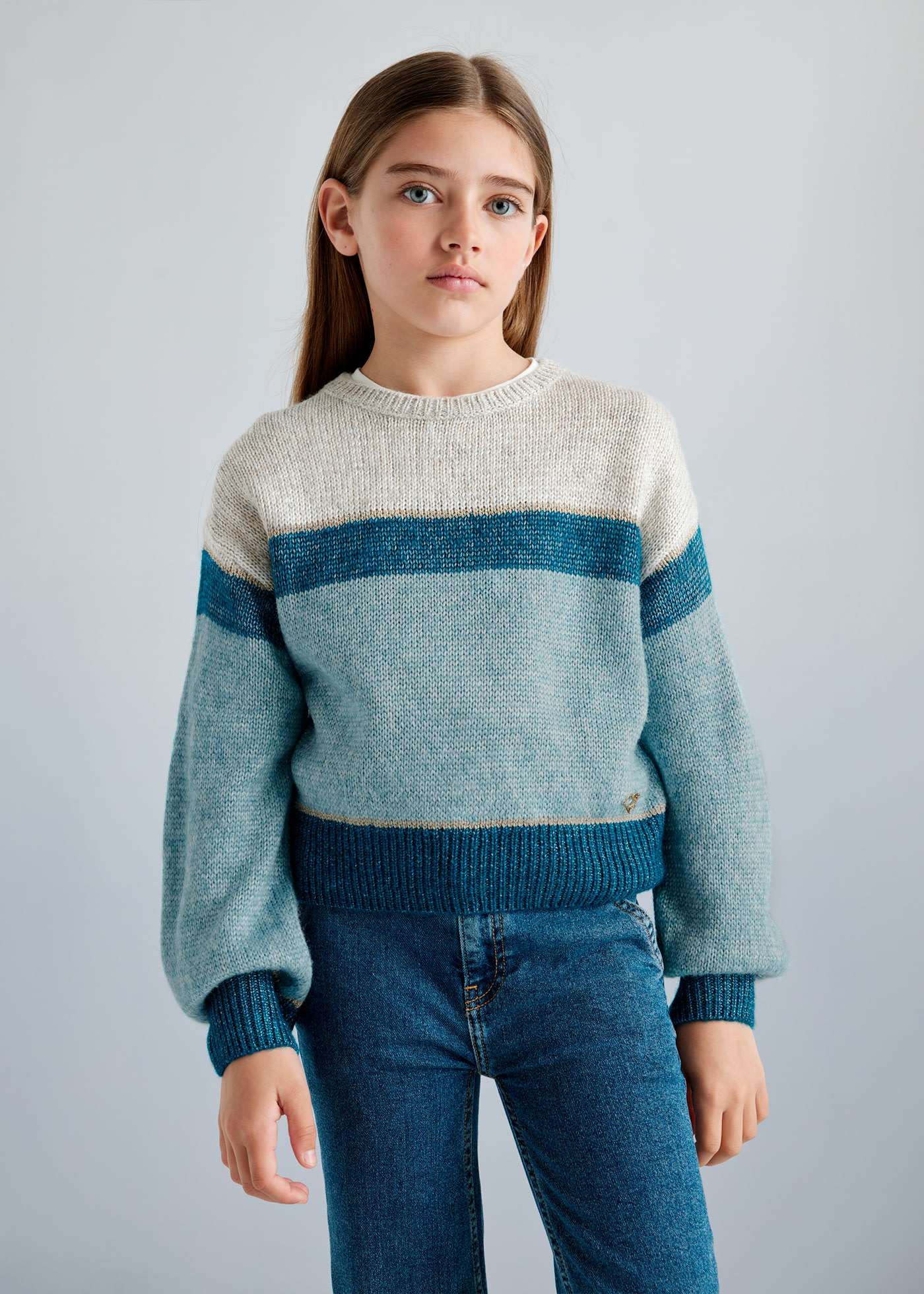 Girl Block Colour Jumper