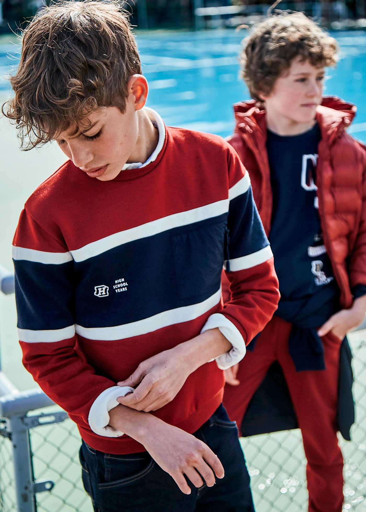Boy Color Block Sweatshirt Wine Mayoral