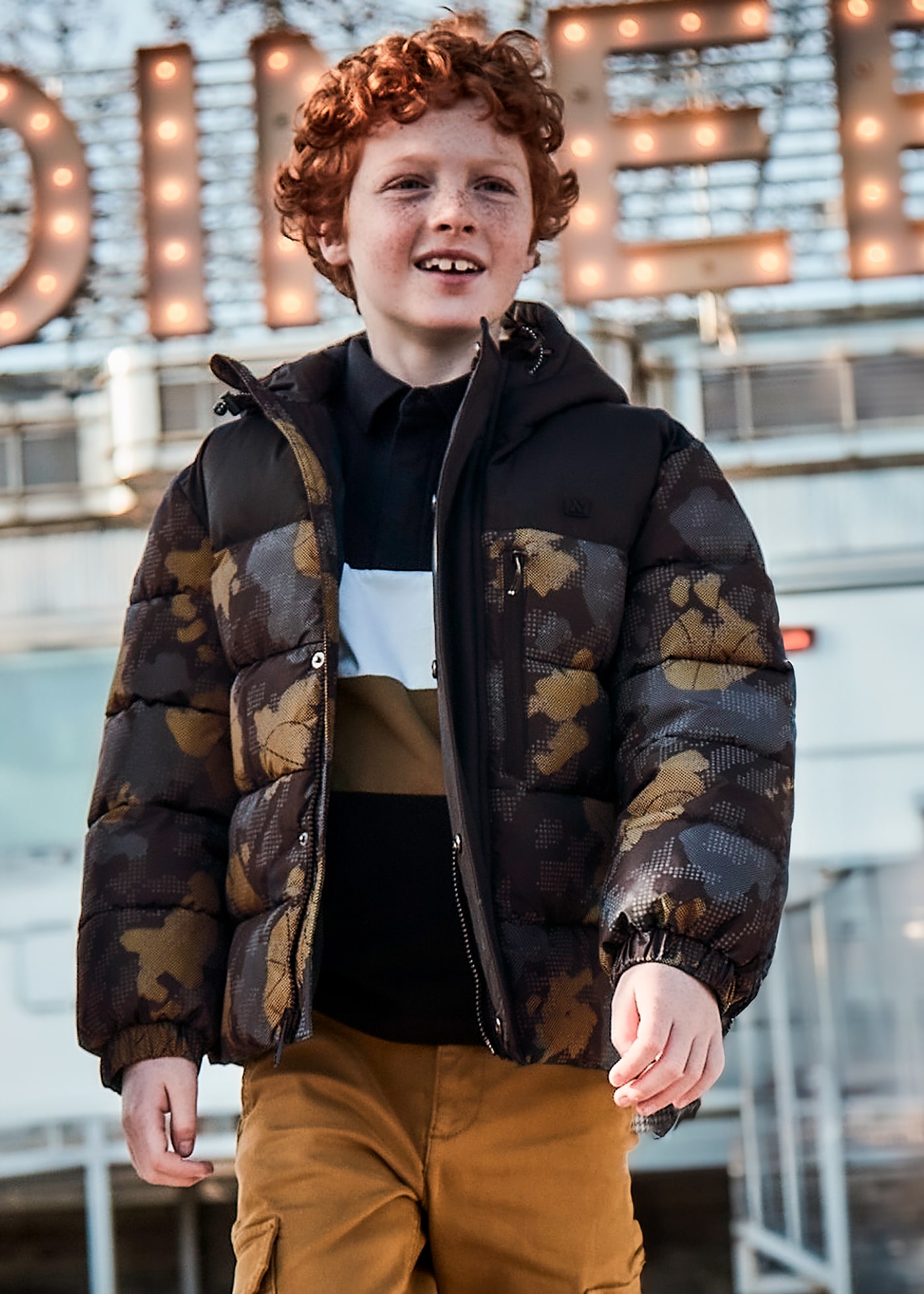 Winterjacke gemustert Teenager Jungen