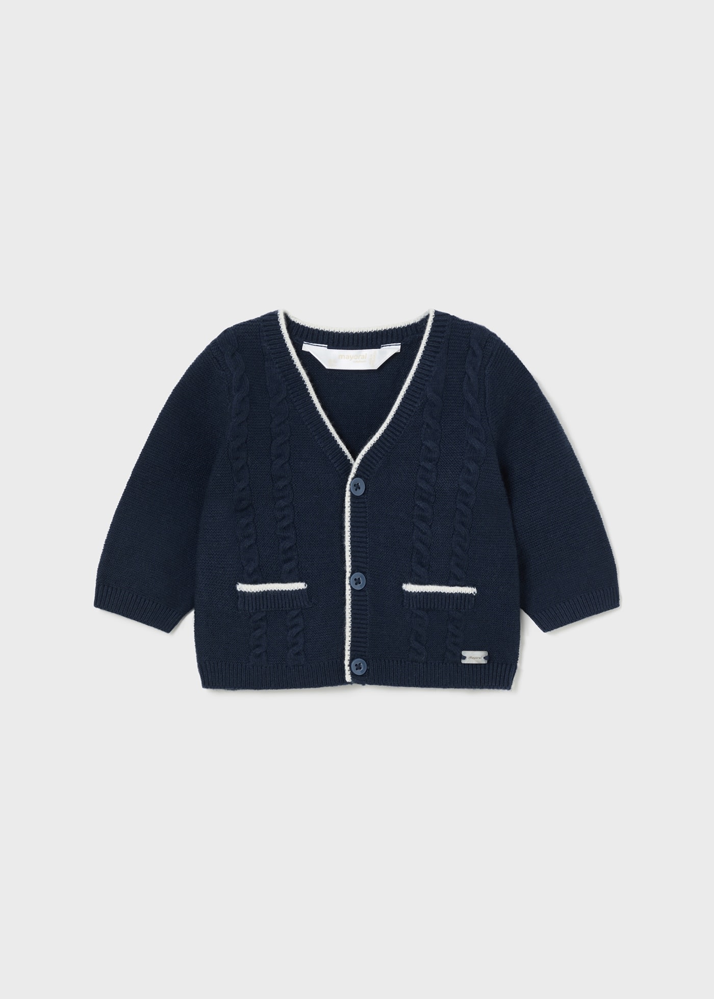 Newborn Boy Contrast Tricot Cardigan