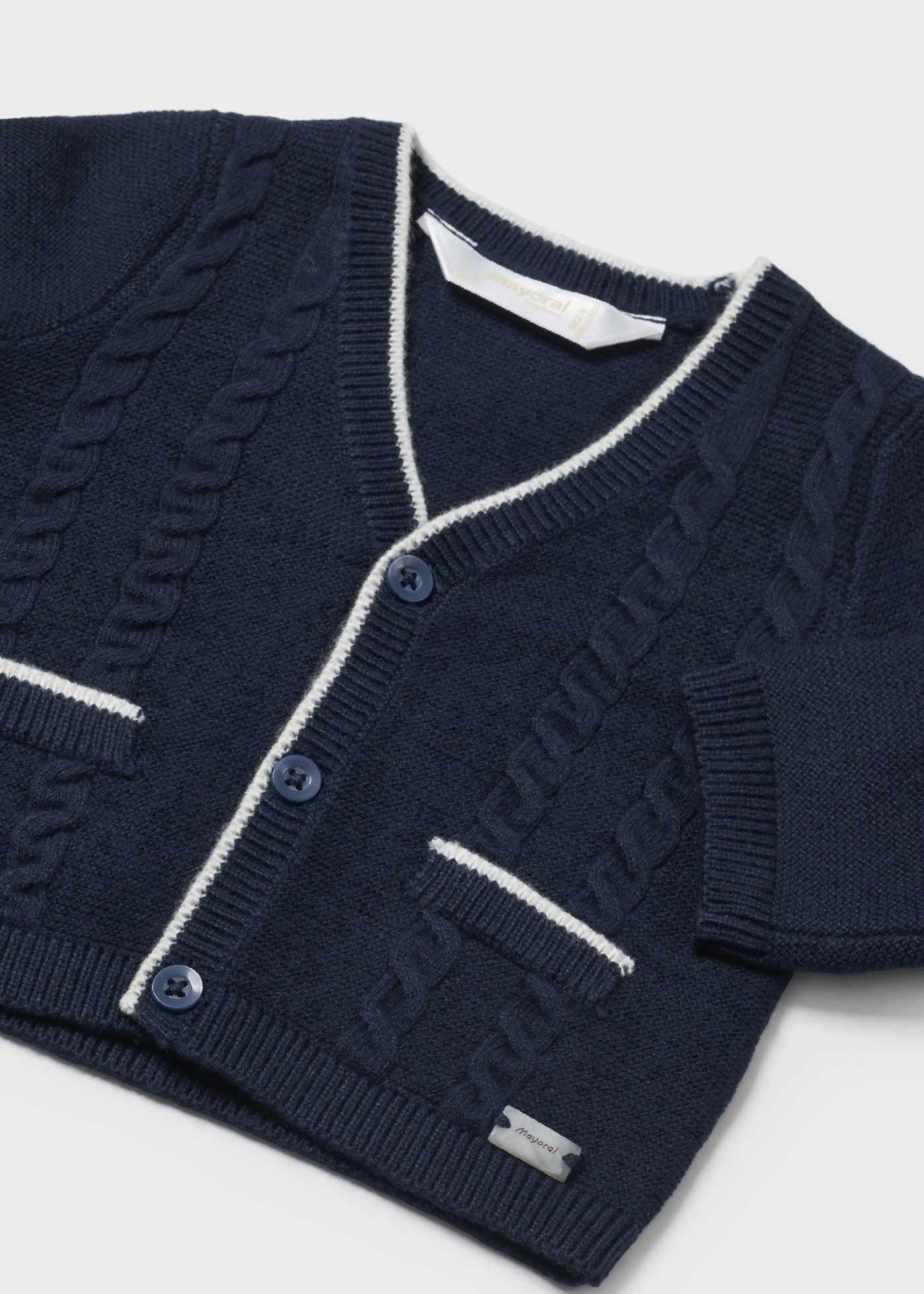 Newborn Boy Contrast Tricot Cardigan