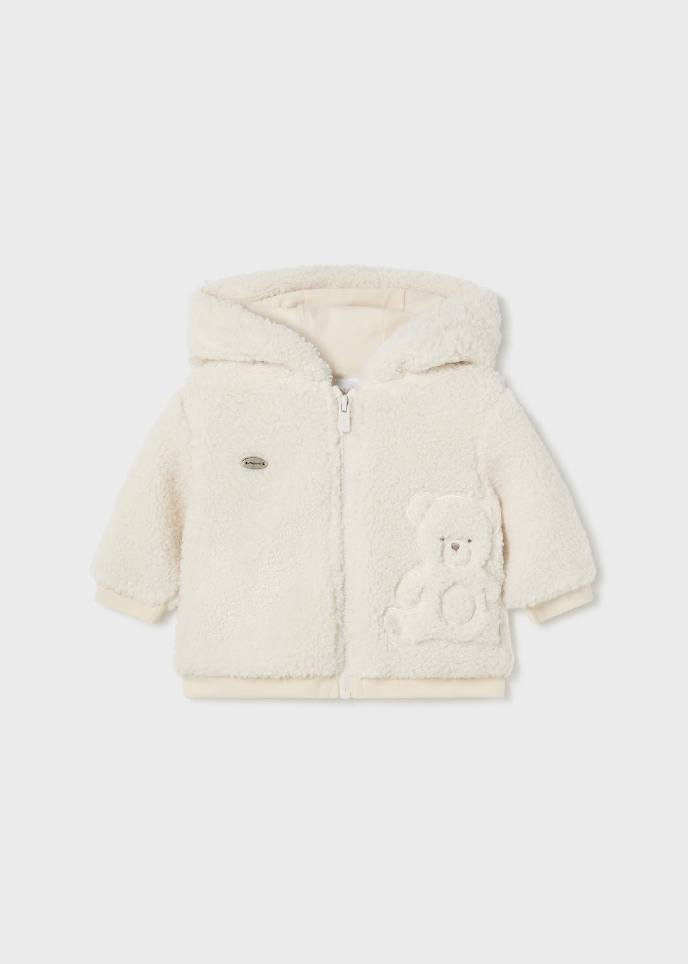 Newborn Boy Faux Sheepskin Zip Hoodie