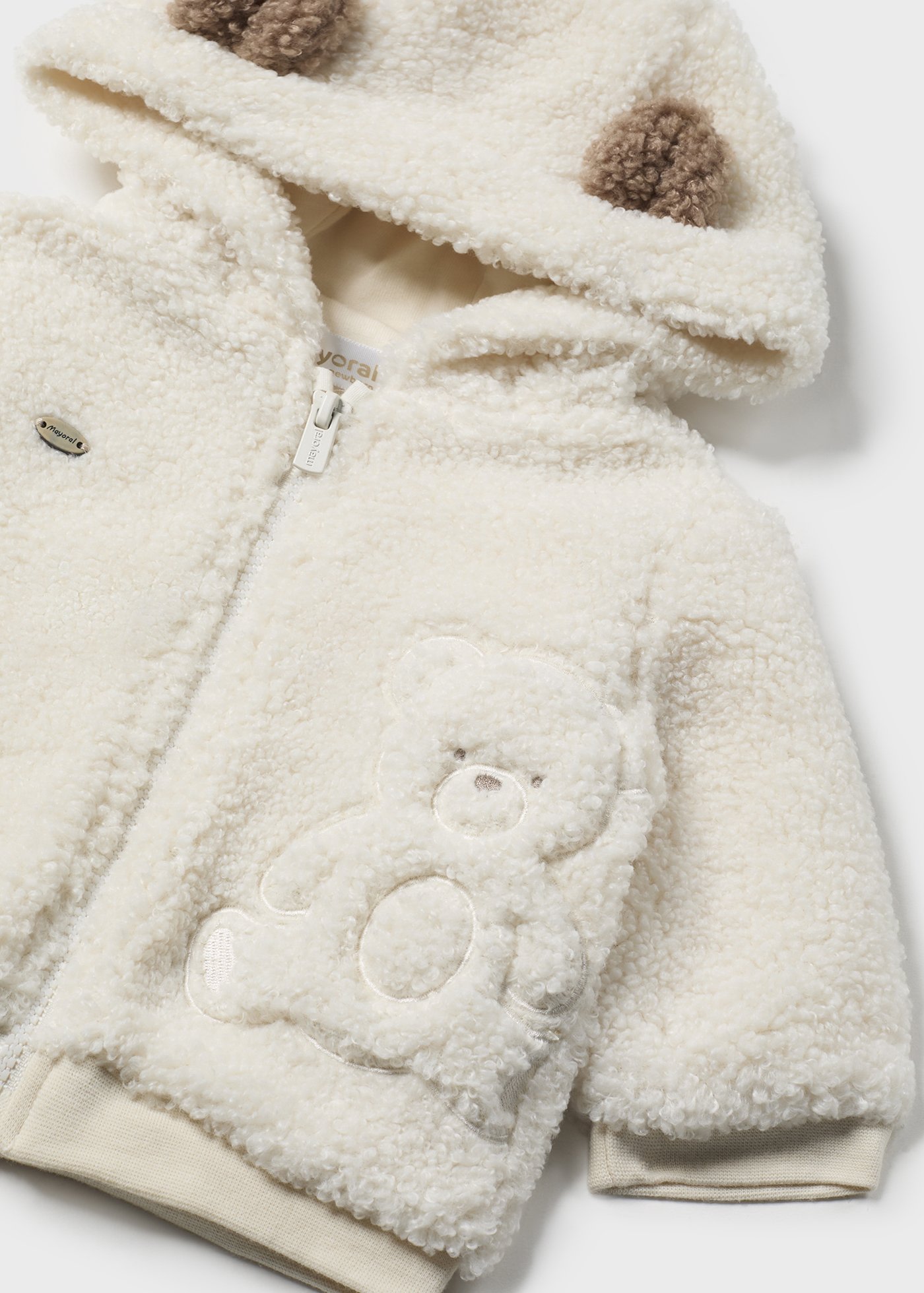 Newborn Faux Sheepskin Zip Hoodie