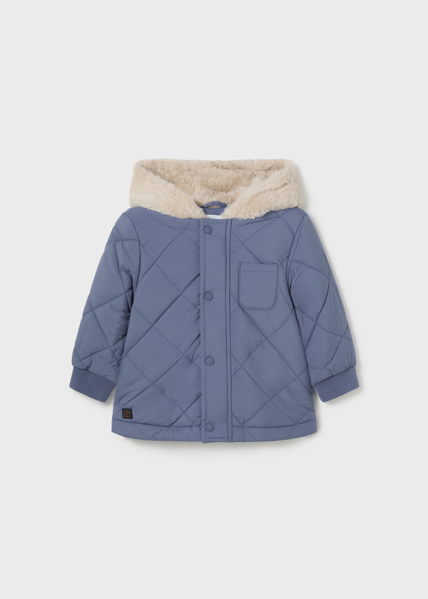 Baby Quilted Jacket with Fur Hood