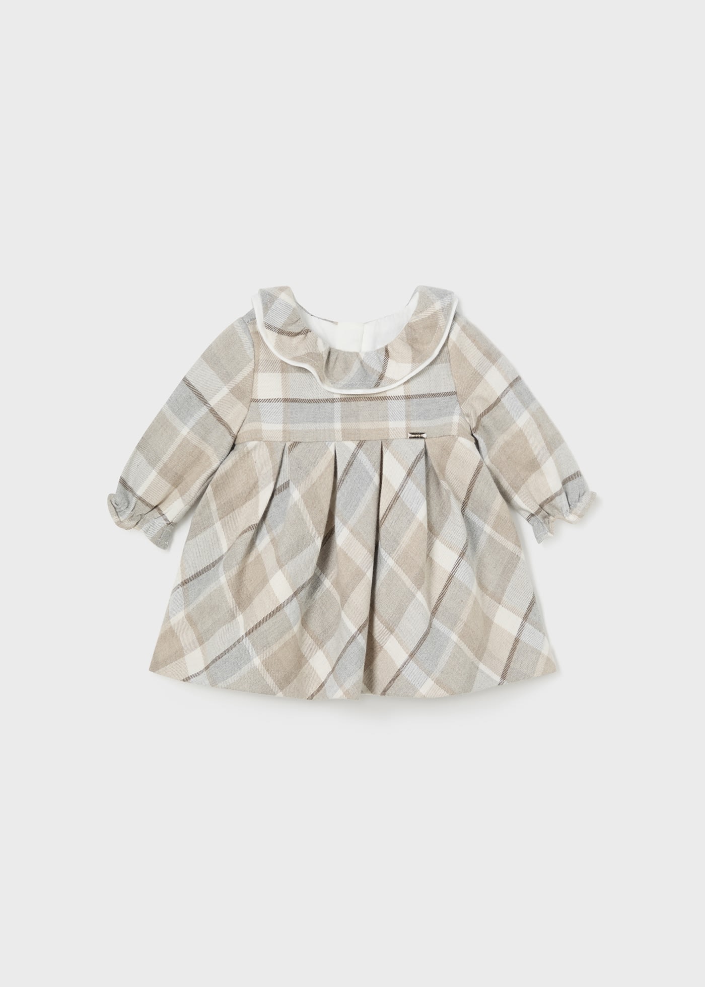 Newborn Girl Tartan Ruffle Neck Dress