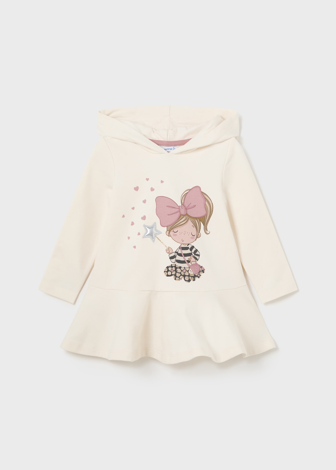 Baby Doll Print Hooded Terry Dress