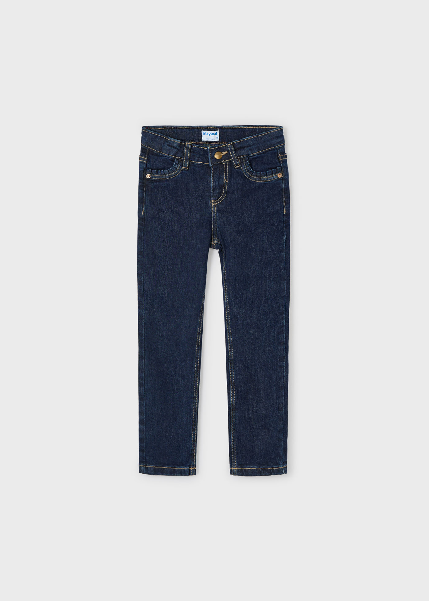 Pantalón denim pitillo básico niña