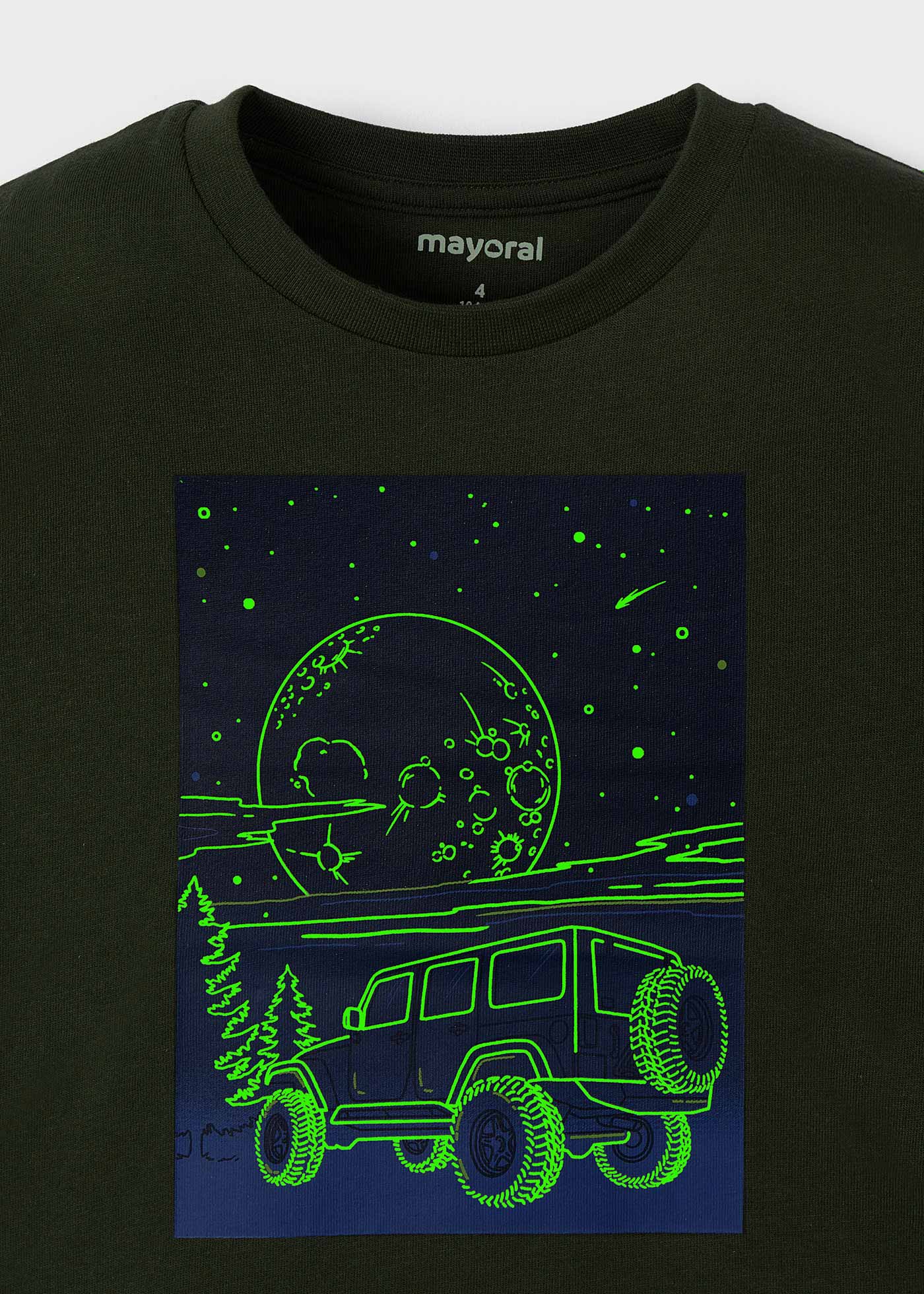 Camiseta gráfica fosforecente niño