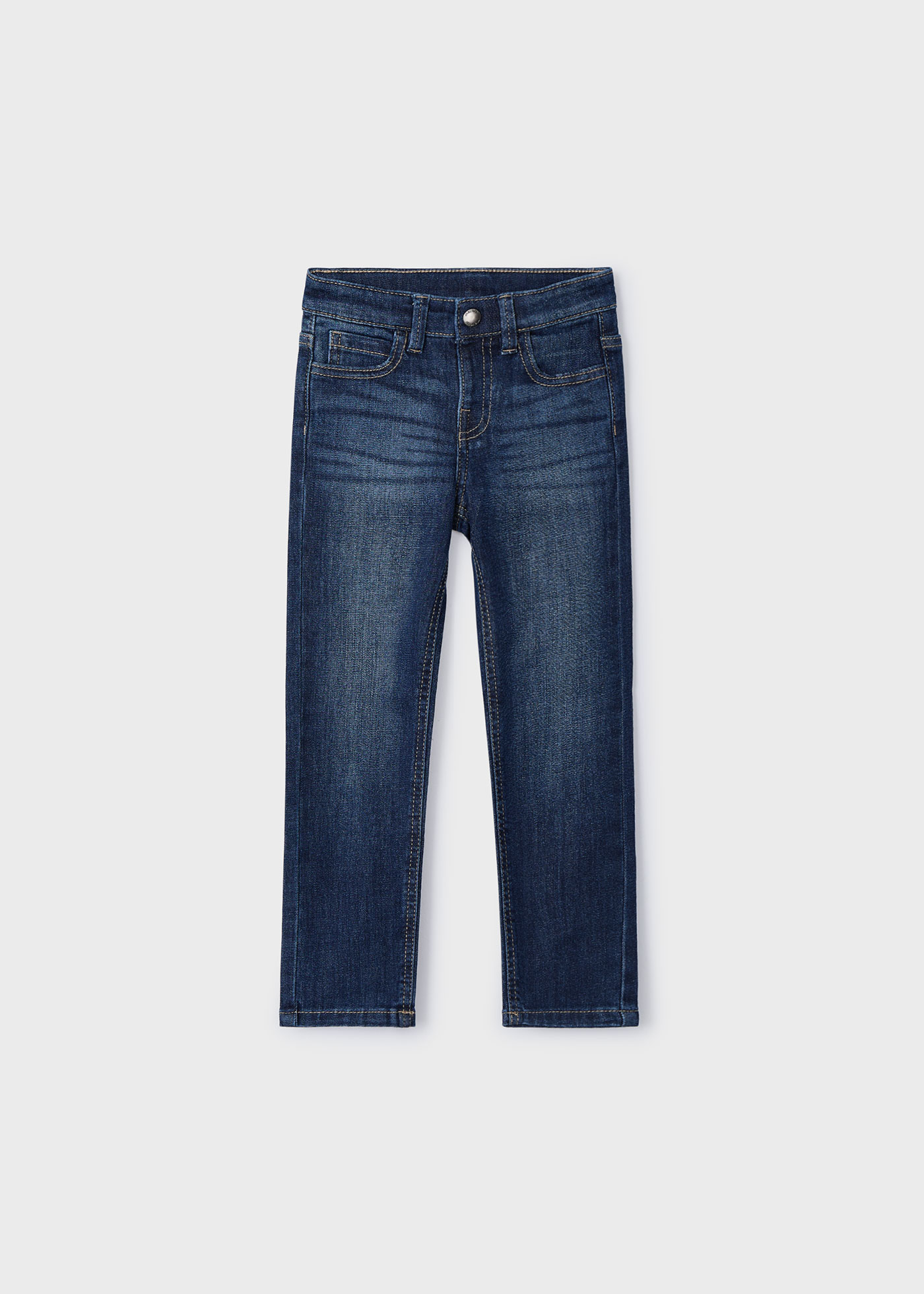 Pantalón denim entallado básico niño